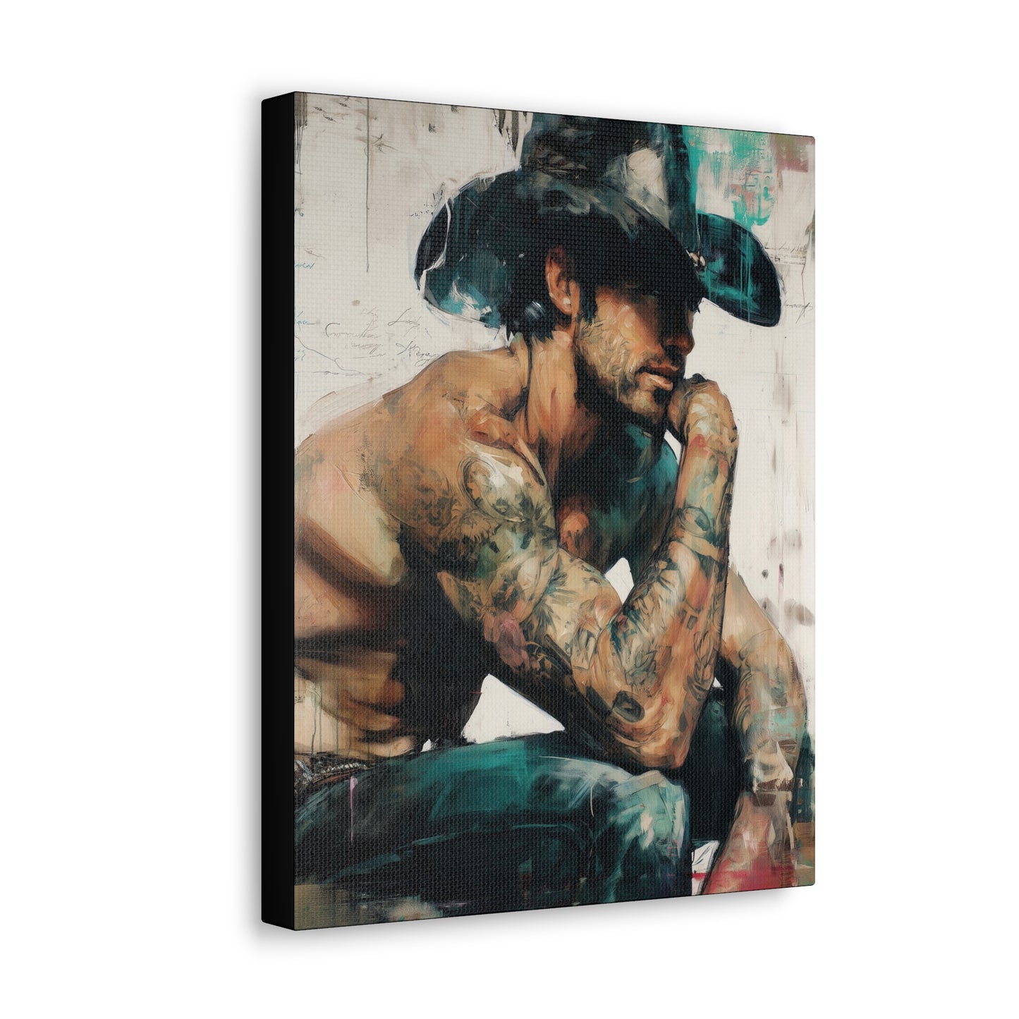Gallery Wrapped Canvas, Wranglers and Wreckage Art Canvas, Erotic Pinup Art Canvas – Jimmy