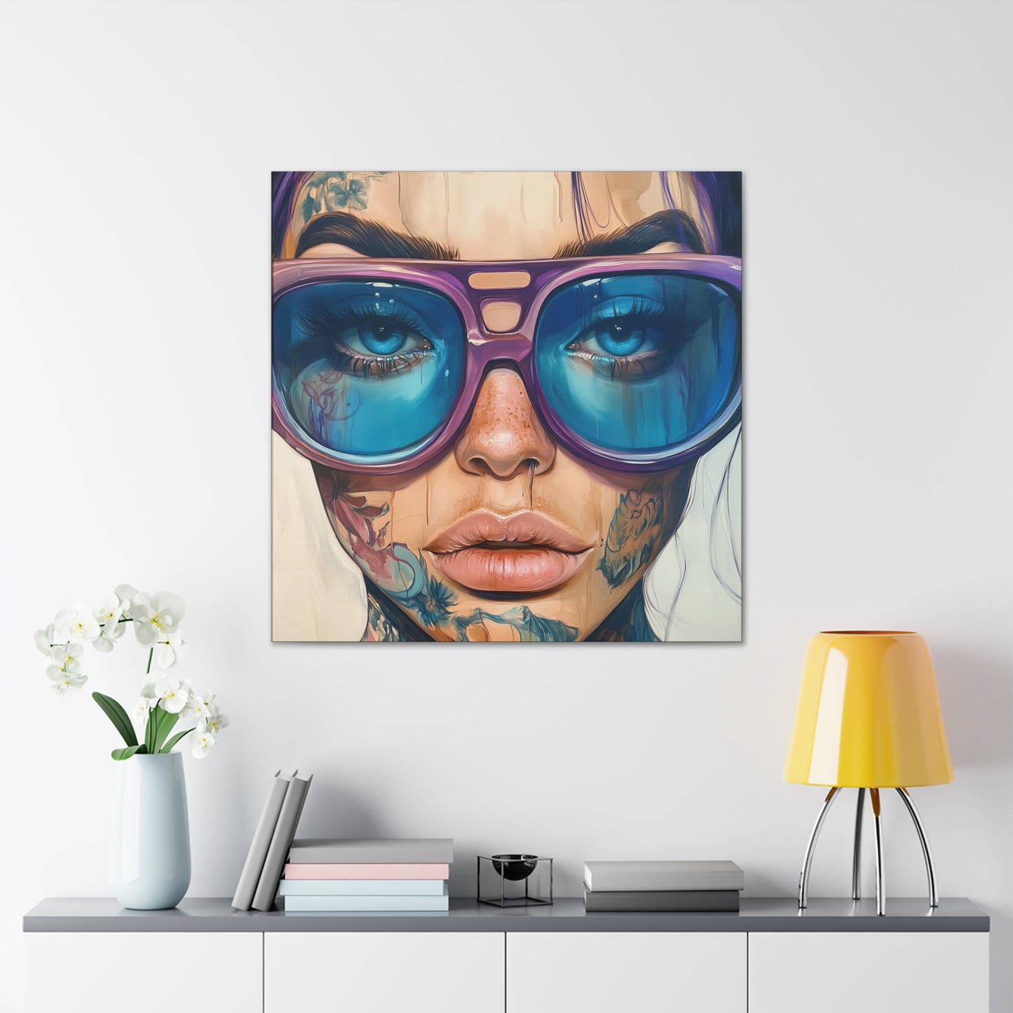 Canvas Gallery Wrap, Ladies in Lenses Wall Art, Abstract Femme Girl Art - Jane