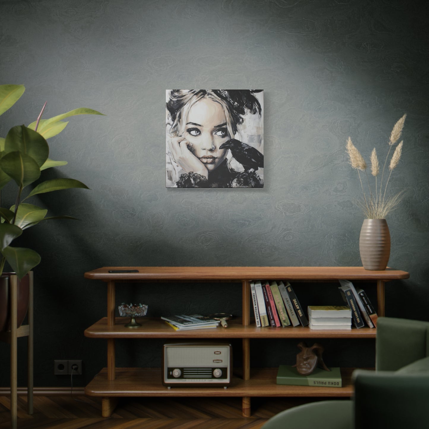 Gallery Wrapped Canvas, Myth and Bones Gothic Art Canvas, Dark Muse Canvas - Nicolette