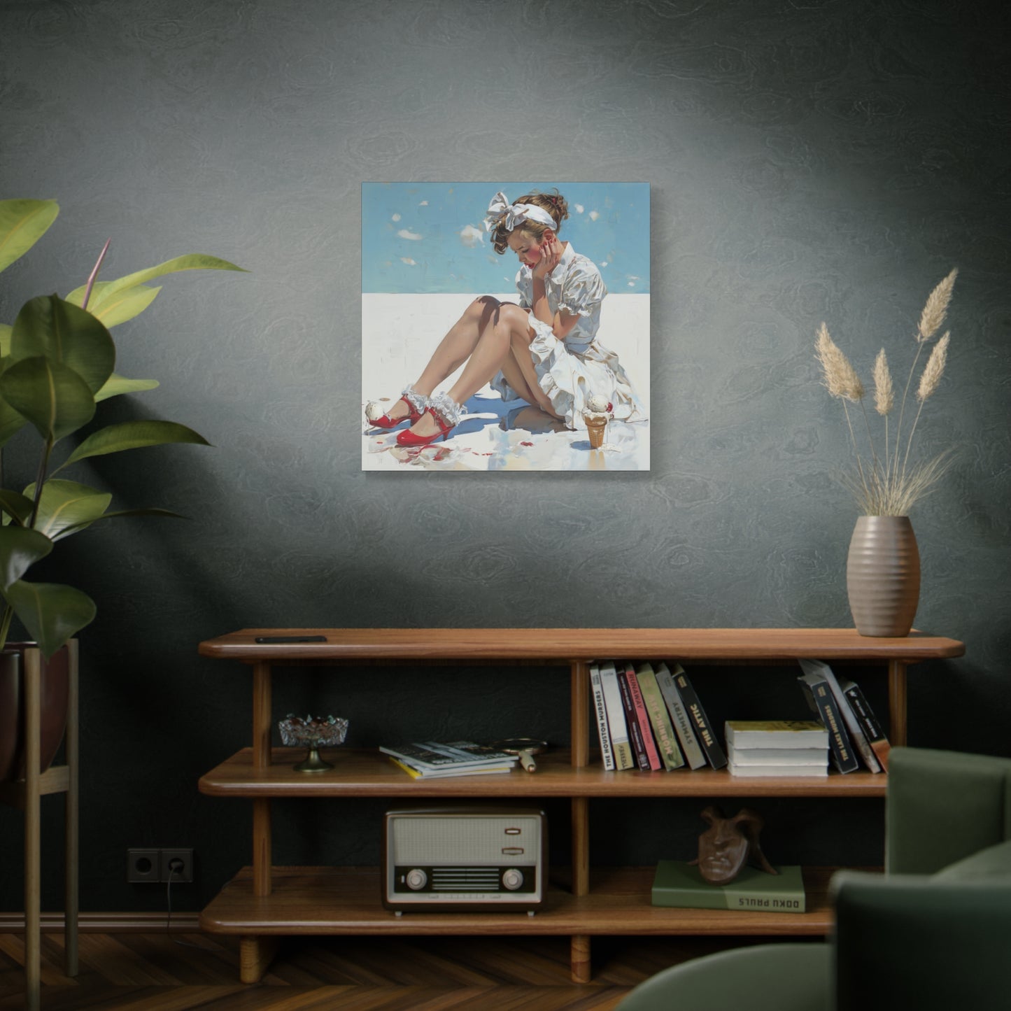 Gallery Wrapped Canvas, Sweet Summer Nostalgia, Sugar and Spice Art Canvas, Ice Cream Dreams Art – Polly