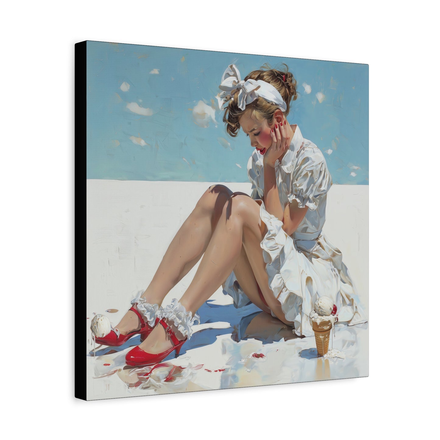 Gallery Wrapped Canvas, Sweet Summer Nostalgia, Sugar and Spice Art Canvas, Ice Cream Dreams Art – Polly