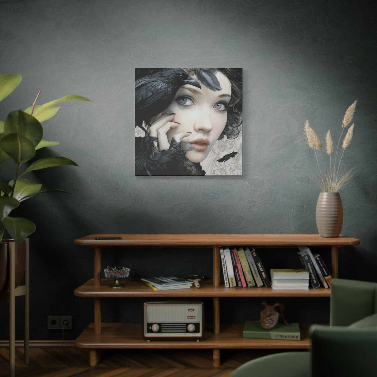 Gallery Wrapped Canvas, Myth and Bones Gothic Art Canvas, Dark Muse Canvas - Odessa