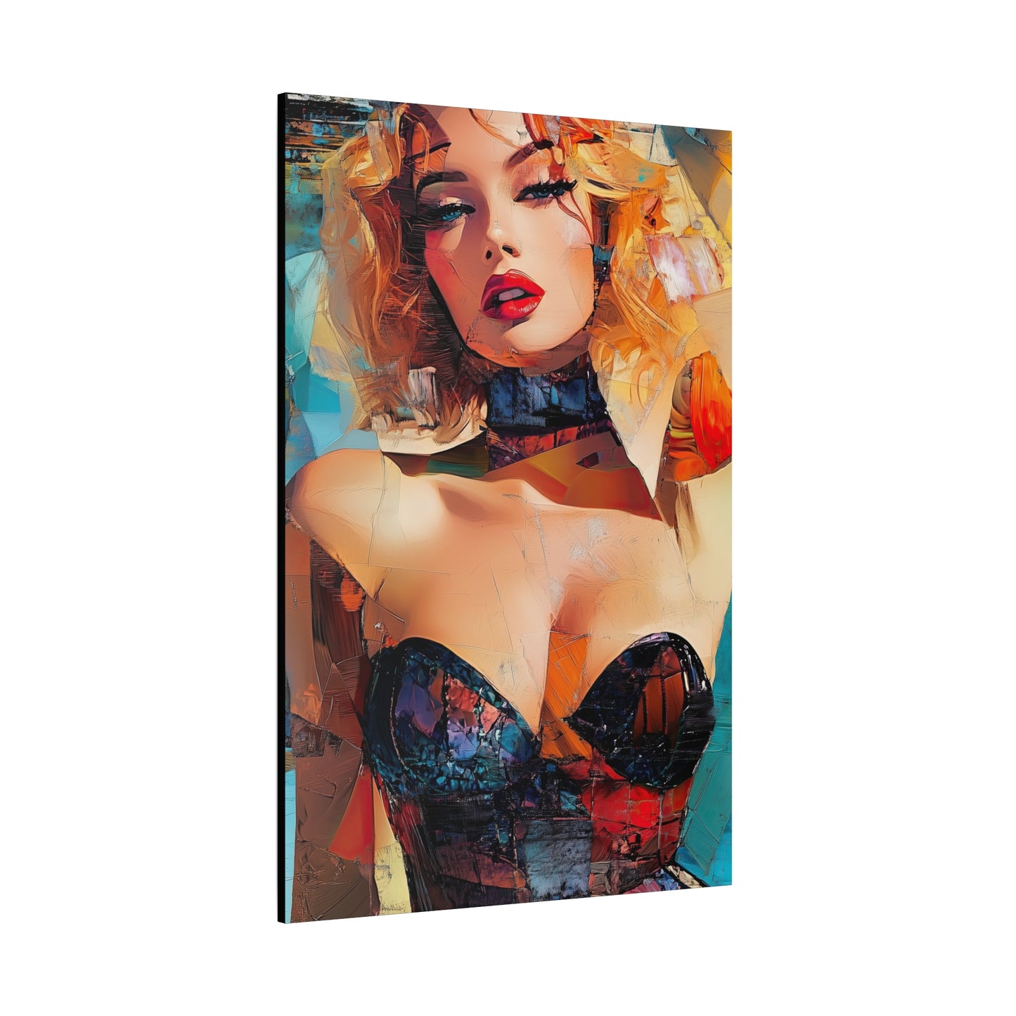 Gallery Wrapped Canvas, Guilt and Grit Adult Art Canvas, Erotic Pinup Art Canvas – Dahlia