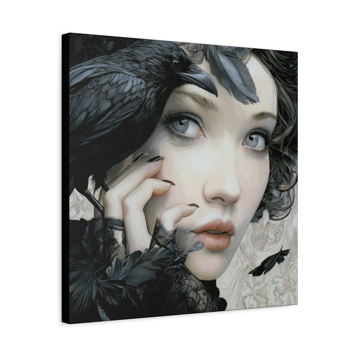 Gallery Wrapped Canvas, Myth and Bones Gothic Art Canvas, Dark Muse Canvas - Odessa