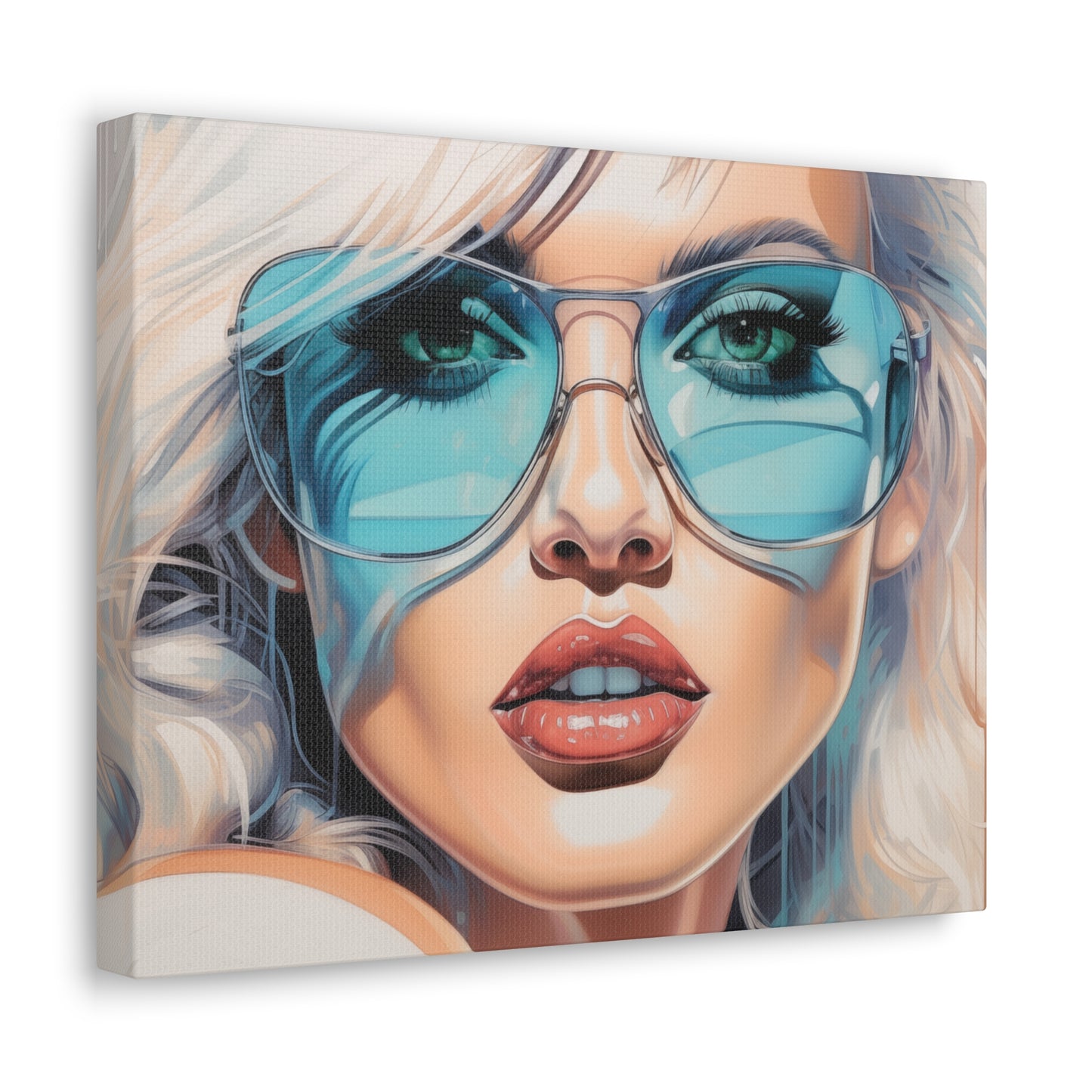 Canvas Gallery Wrapped High-Fashion Wall Art, Stylish Decor, Retro Femme Doll Pop Art – Nova