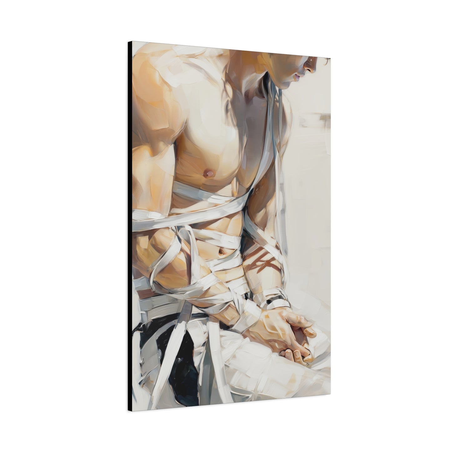 Gallery Wrapped Canvas, Ropes and Reverence Art Canvas, Erotic Shibari Art Canvas – Kenji