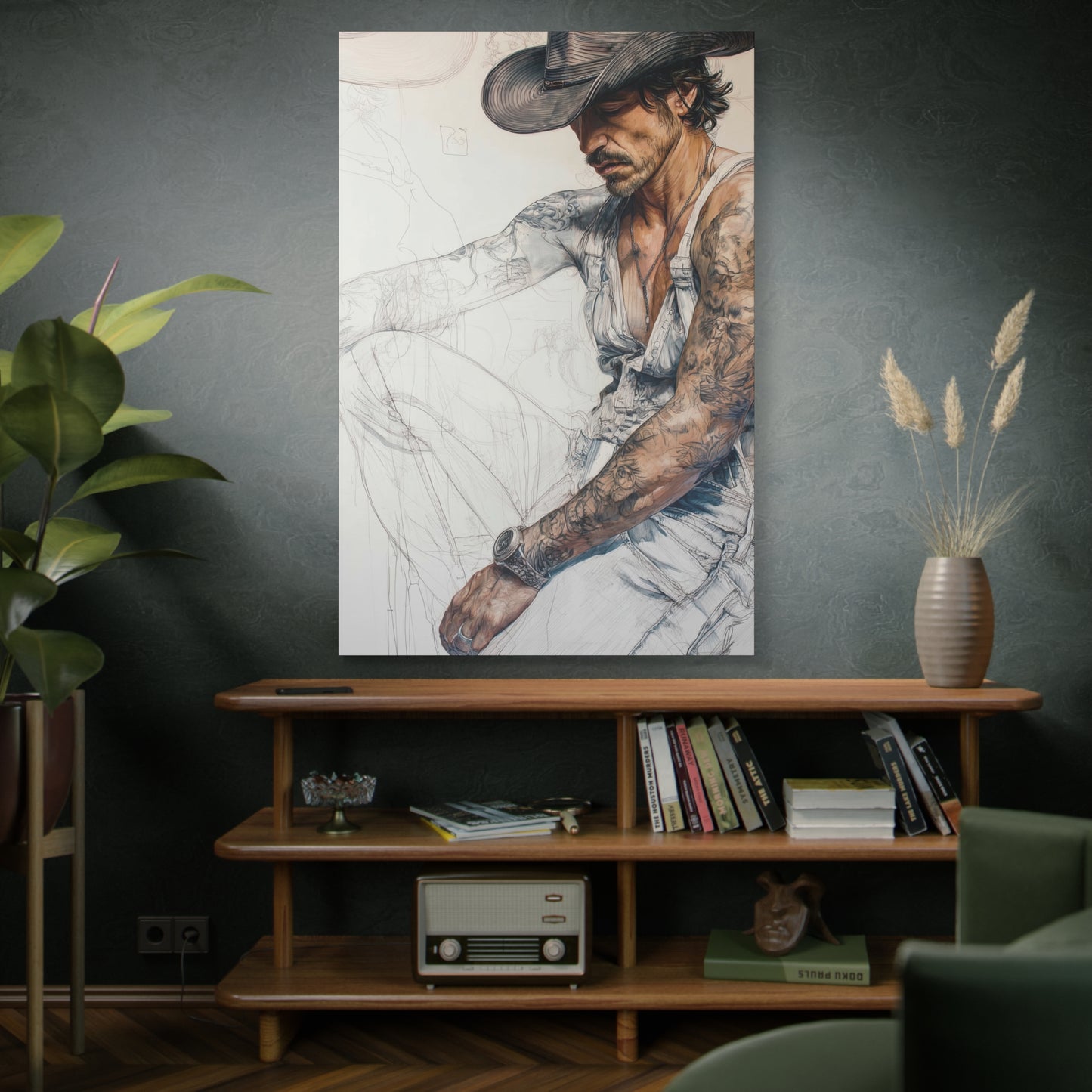 Gallery Wrapped Canvas, Wranglers and Wreckage Art Canvas, Erotic Pinup Art Canvas – Maverick