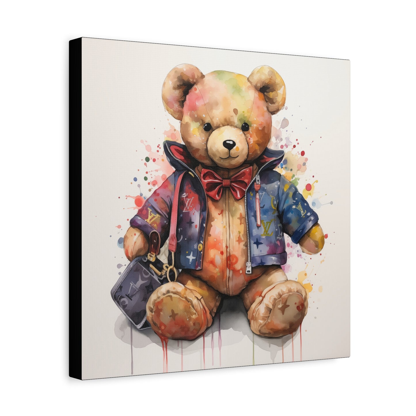 Canvas Gallery Wrap - Designer Bear Wall Art - Drip