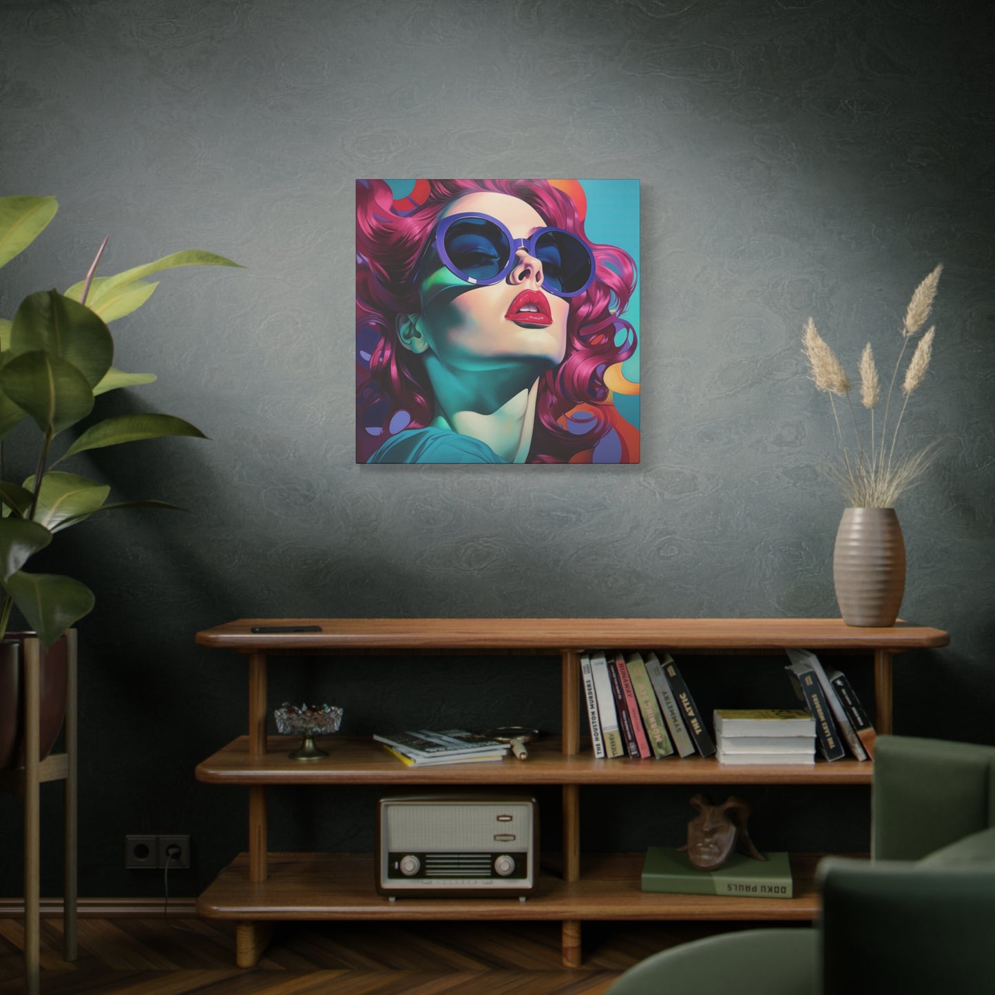Canvas Gallery Wrapped High-Fashion Wall Art, Stylish Decor, Retro Femme Doll Pop Art – Electra