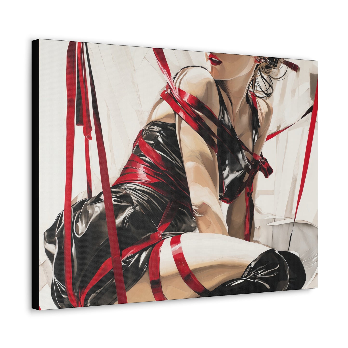 Gallery Wrapped Canvas, Ropes and Reverence Art Canvas, Erotic Shibari Art Canvas – Monica