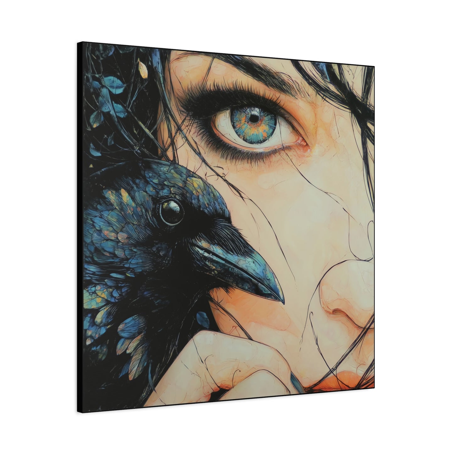 Gallery Wrapped Canvas, Myth and Bones Gothic Art Canvas, Dark Muse Canvas - Zephyra