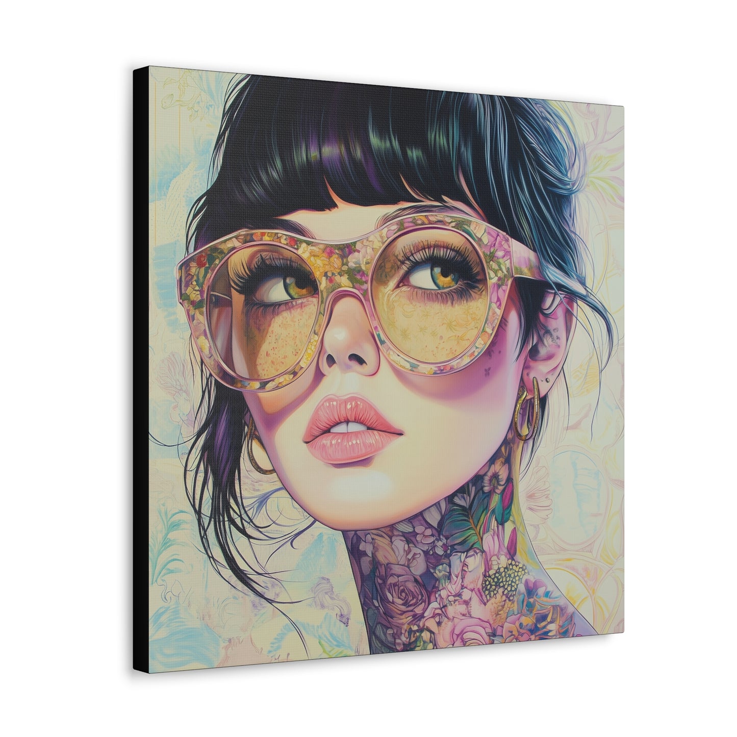Canvas Gallery Wrap, Ladies in Lenses Wall Art, Abstract Femme Girl Art - Lucy