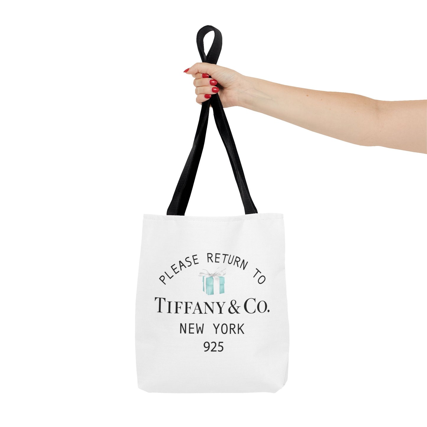 Your Name & Co. Personalized Please Return to Me Little Blue Box Tote - Square Utility Tote - Breakfast at Tiffany Inspired