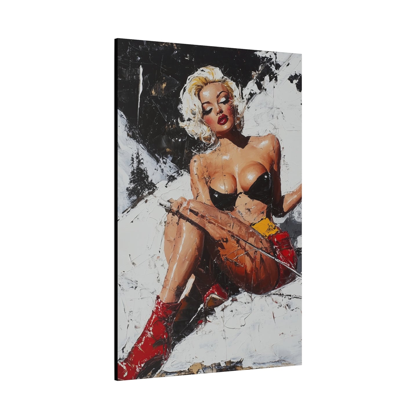 Gallery Wrapped Canvas, Guilt and Grit Adult Art Canvas, Erotic Pinup Art Canvas – Scarlett