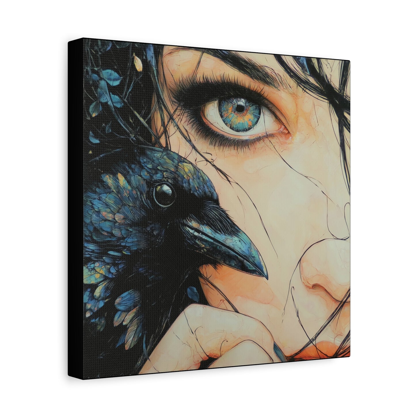 Gallery Wrapped Canvas, Myth and Bones Gothic Art Canvas, Dark Muse Canvas - Zephyra