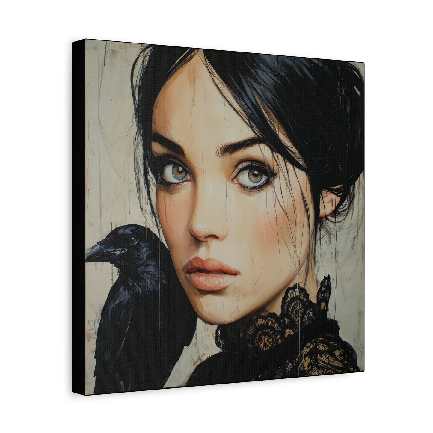 Gallery Wrapped Canvas, Myth and Bones Gothic Art Canvas, Dark Muse Canvas - Blythe