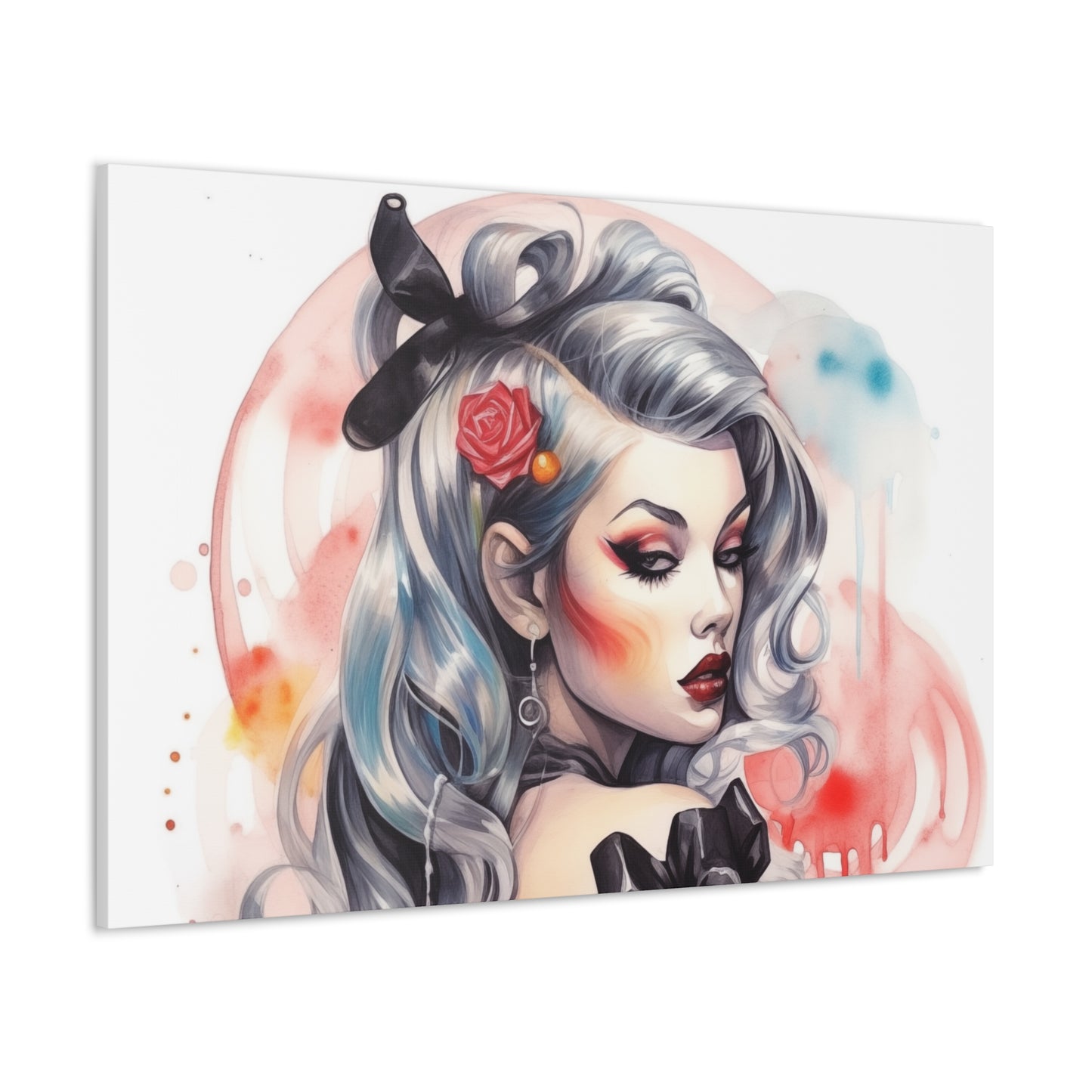 Gallery Wrapped Canvas, Edgy Tattooed Beauty, Urban Pop Art Canvas – Sabella