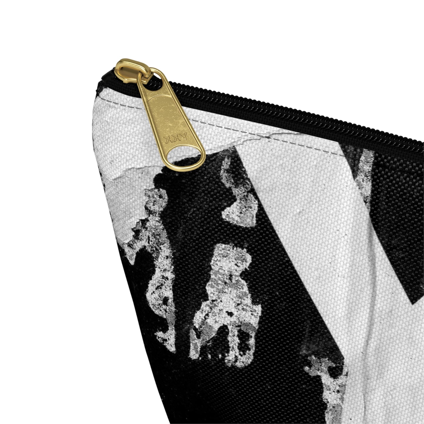 Accessory Pouch - Torn Poster Street Art Makeup Bag - Black and White YO - Urban Street Art