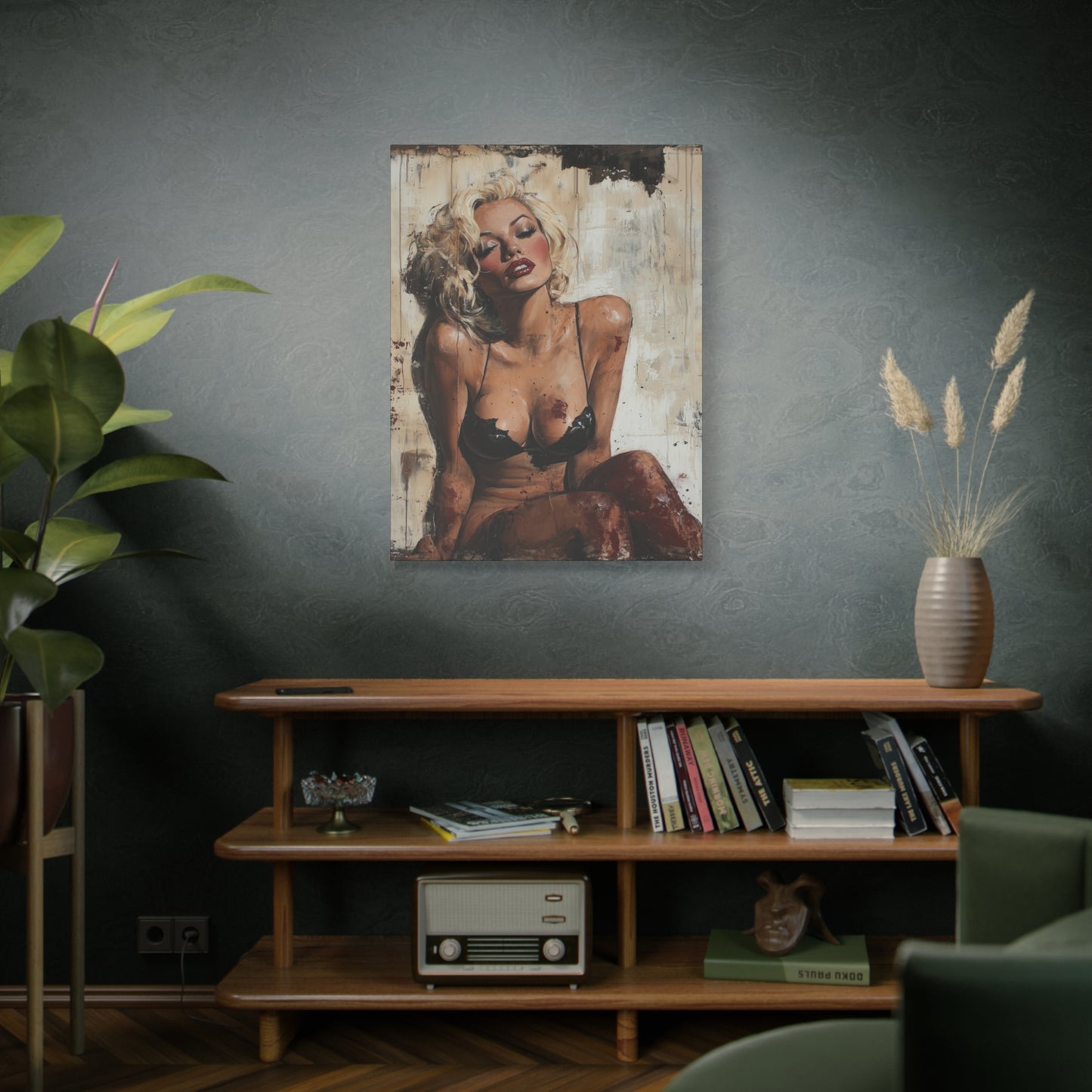Gallery Wrapped Canvas, Guilt and Grit Adult Art Canvas, Erotic Pinup Art Canvas – Zadie