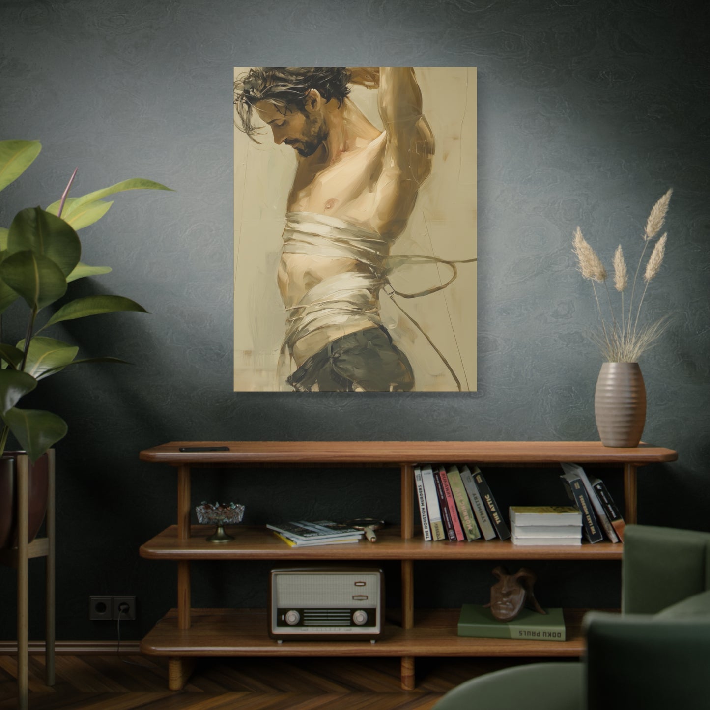 Gallery Wrapped Canvas, Ropes and Reverence Art Canvas, Erotic Shibari Art Canvas – Dante