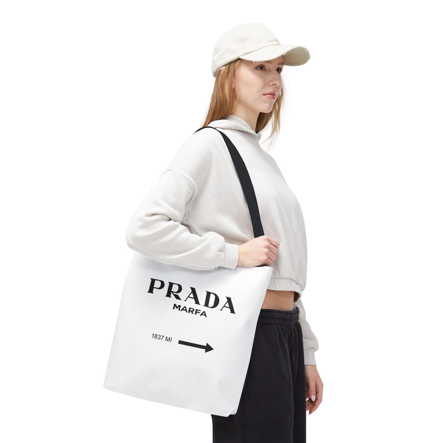 Designer Inspired Tote Bag, Utility Tote - Marfa Art Installation Tote - 1837 Miles