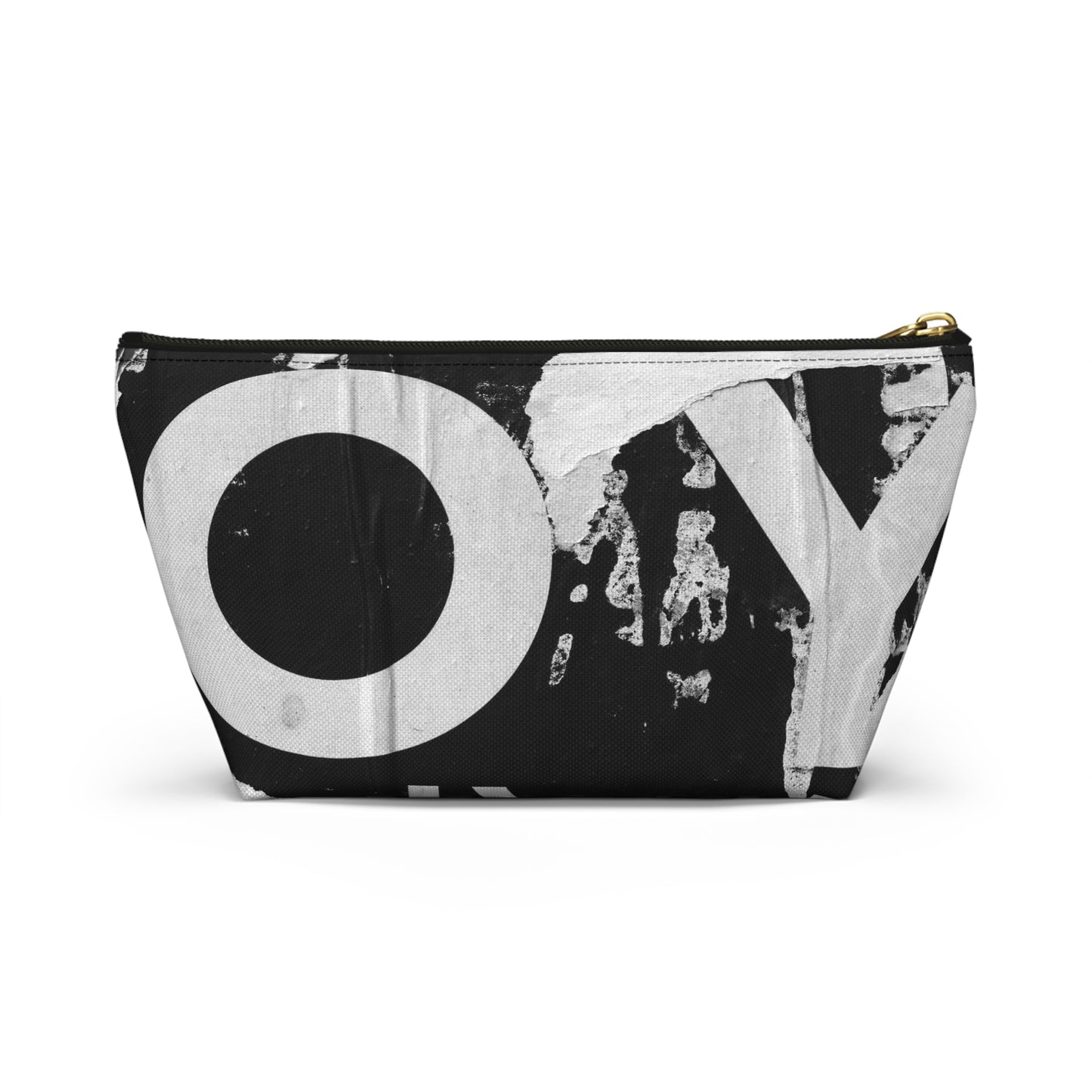 Accessory Pouch - Torn Poster Street Art Makeup Bag - Black and White YO - Urban Street Art