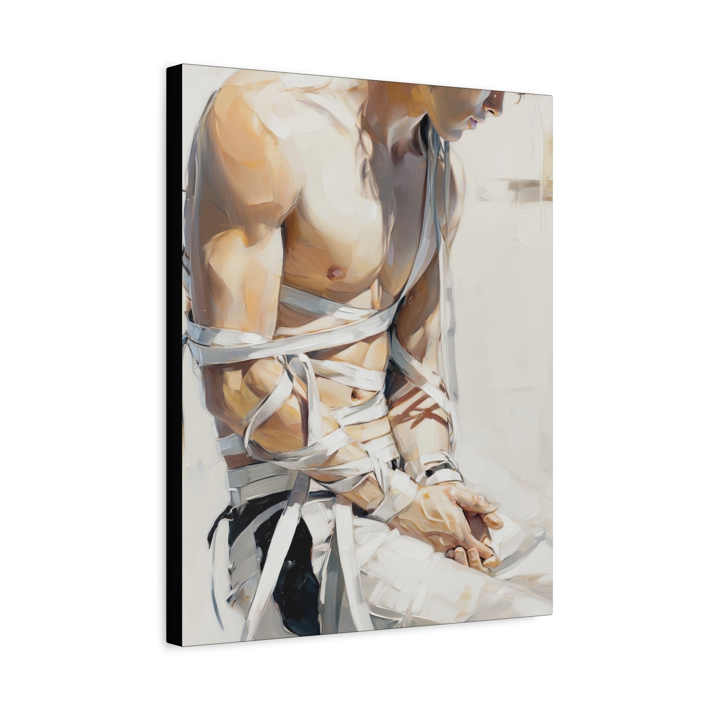 Gallery Wrapped Canvas, Ropes and Reverence Art Canvas, Erotic Shibari Art Canvas – Kenji