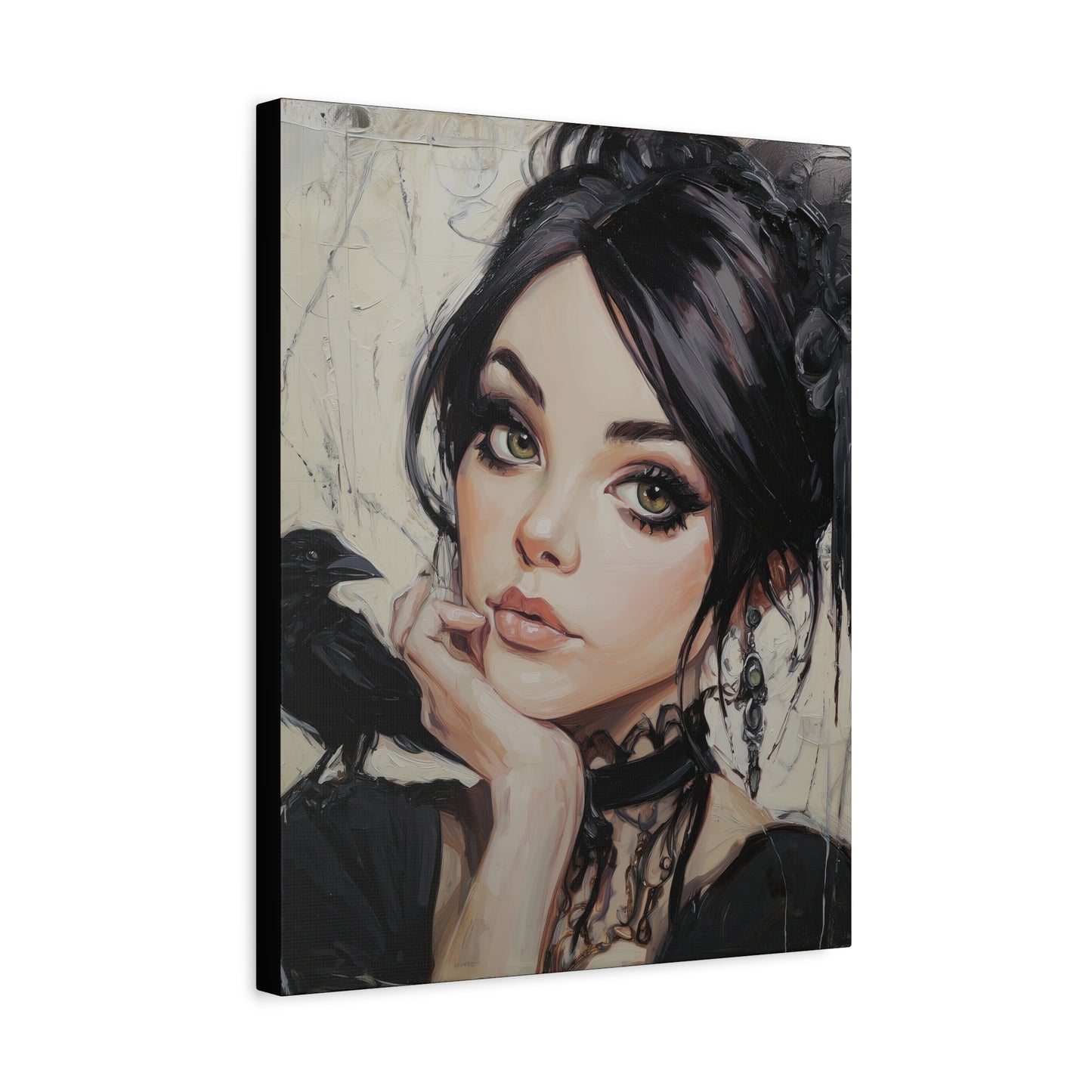 Gallery Wrapped Canvas, Myth and Bones Gothic Art Canvas, Dark Muse Canvas - Verity