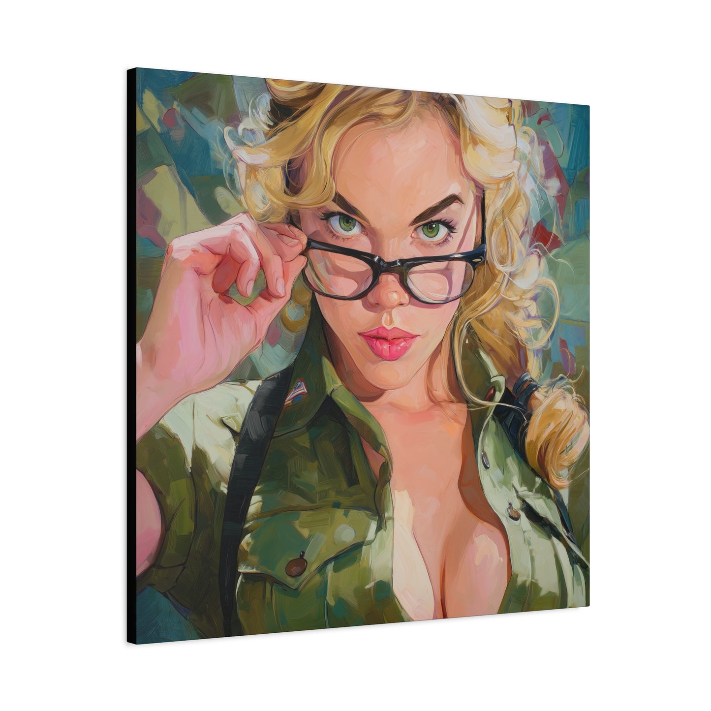 Gallery Wrapped Canvas, Liberty and Lace Art Canvas, Erotic Pinup Art Canvas – Barb