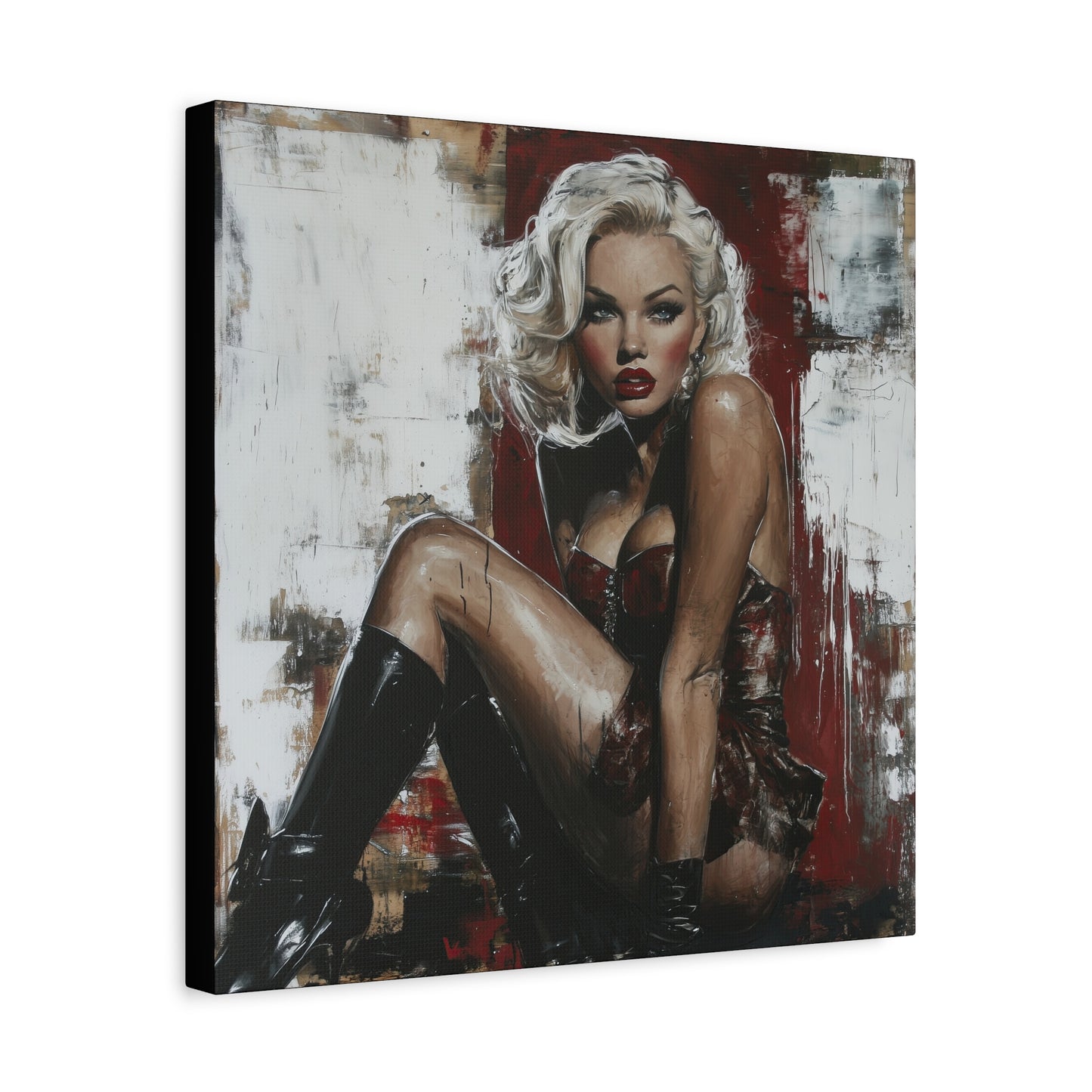 Gallery Wrapped Canvas, Guilt and Grit Adult Art Canvas, Erotic Pinup Art Canvas – Valentina