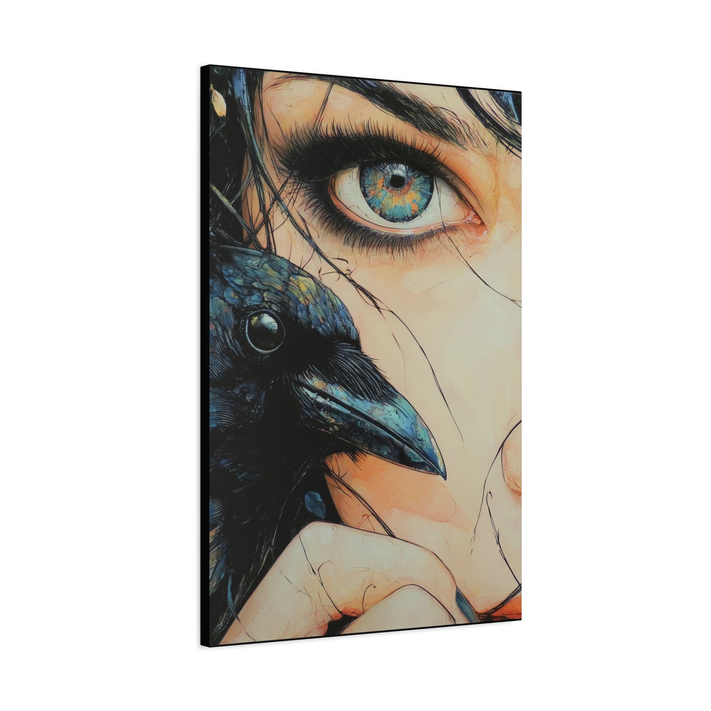 Gallery Wrapped Canvas, Myth and Bones Gothic Art Canvas, Dark Muse Canvas - Zephyra