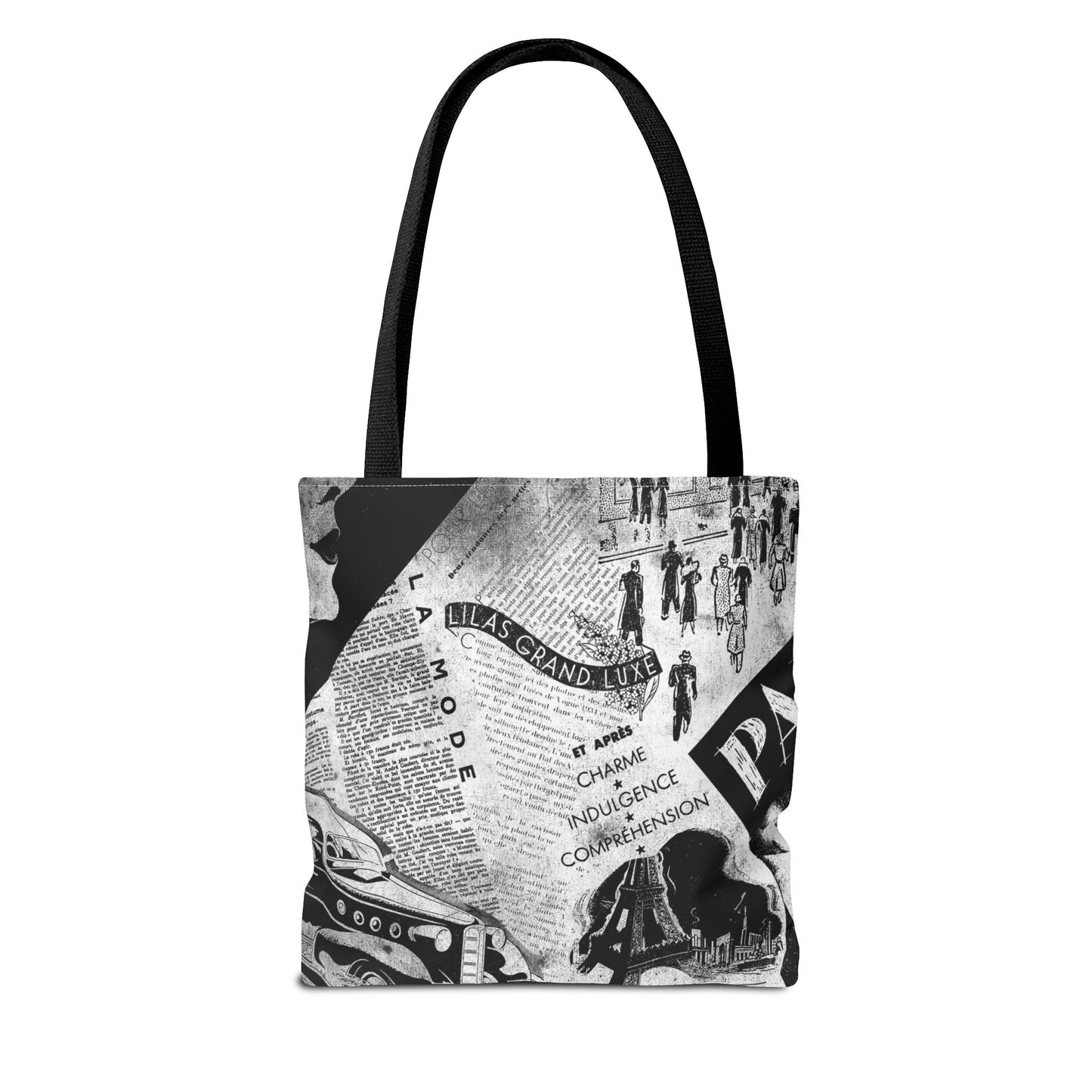 Vintage News From Paris Tote Bag, Utility Tote - Fashion Tote - Paris Fashion Bag