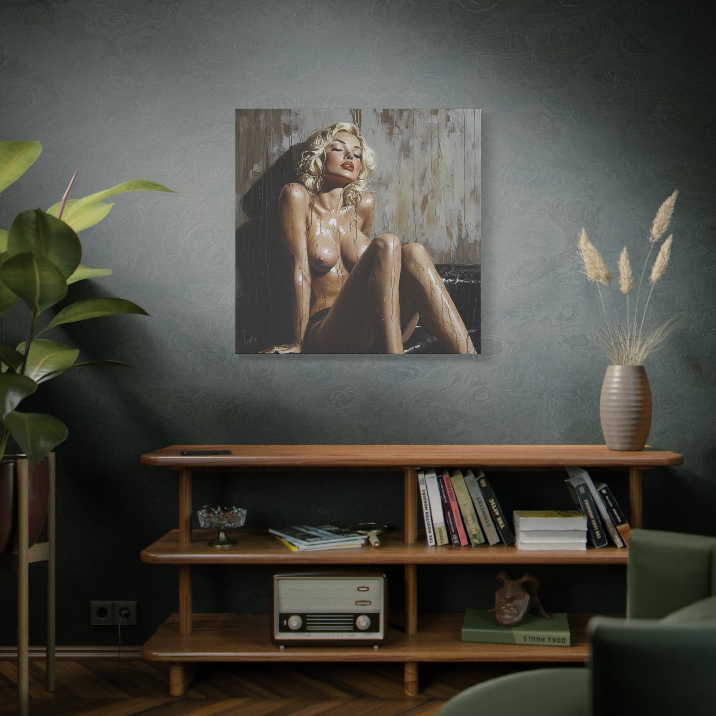 Gallery Wrapped Canvas, Guilt and Grit Adult Art Canvas, Erotic Pinup Art Canvas – Estelle
