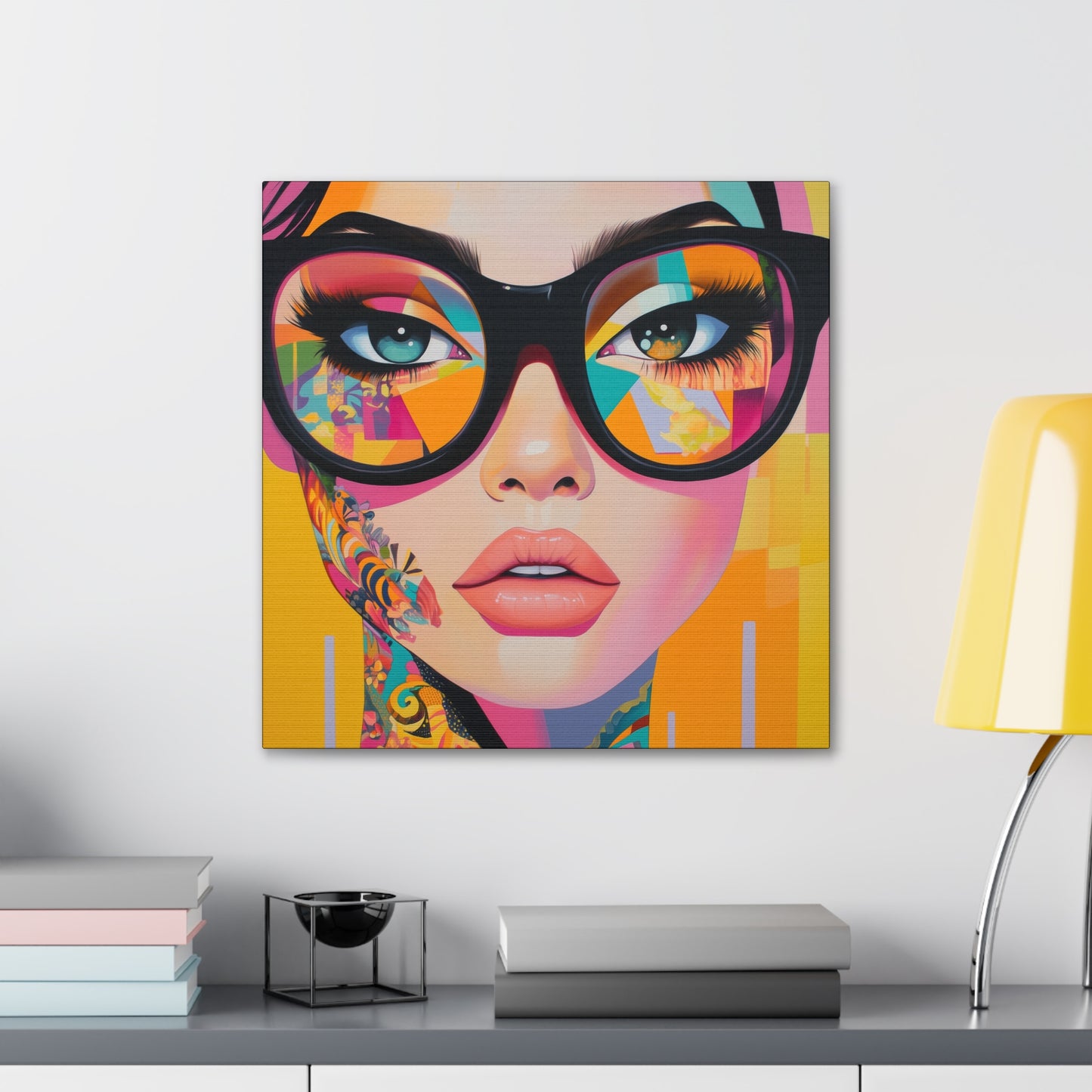Canvas Gallery Wrap, Ladies in Lenses Wall Art, Abstract Femme Girl Art - Sabrina