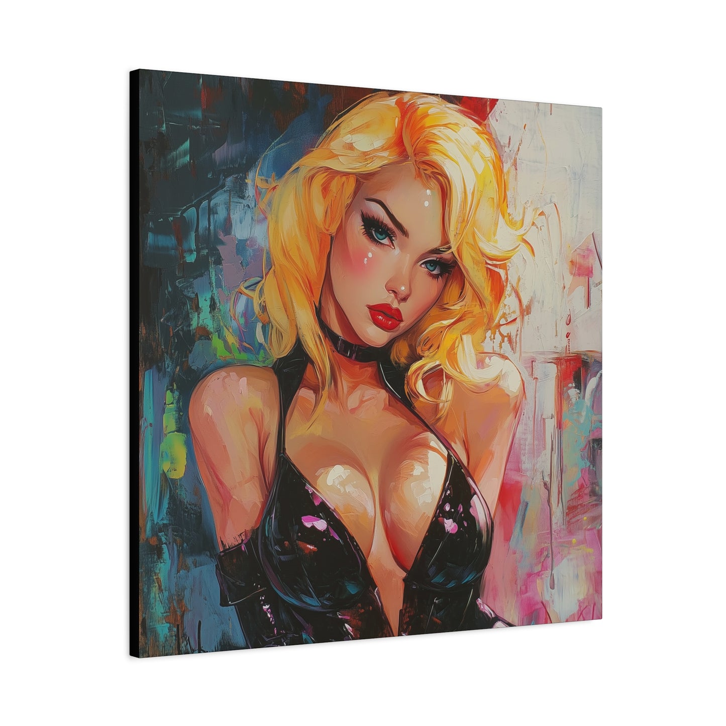 Gallery Wrapped Canvas, Guilt and Grit Adult Art Canvas, Erotic Pinup Art Canvas – Esme