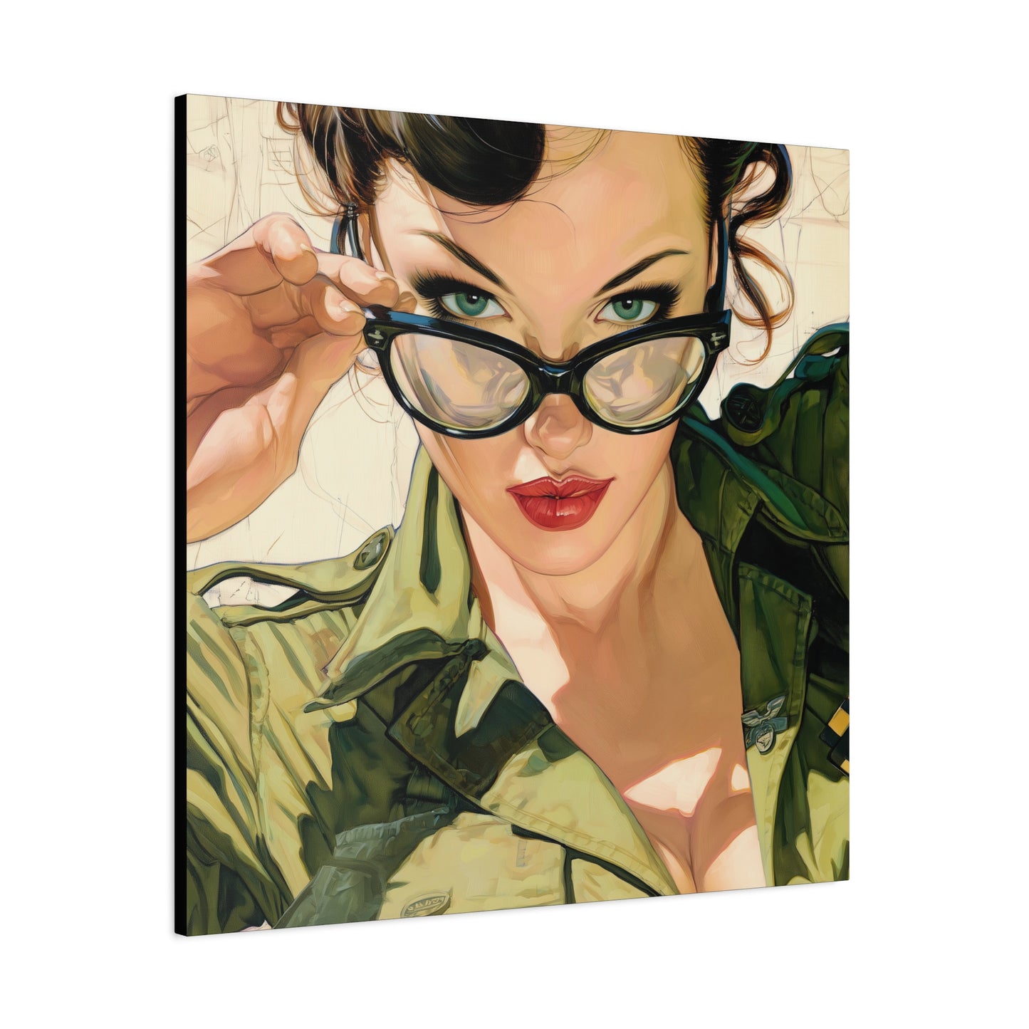 Gallery Wrapped Canvas, Liberty and Lace Art Canvas, Erotic Pinup Art Canvas – Tawney