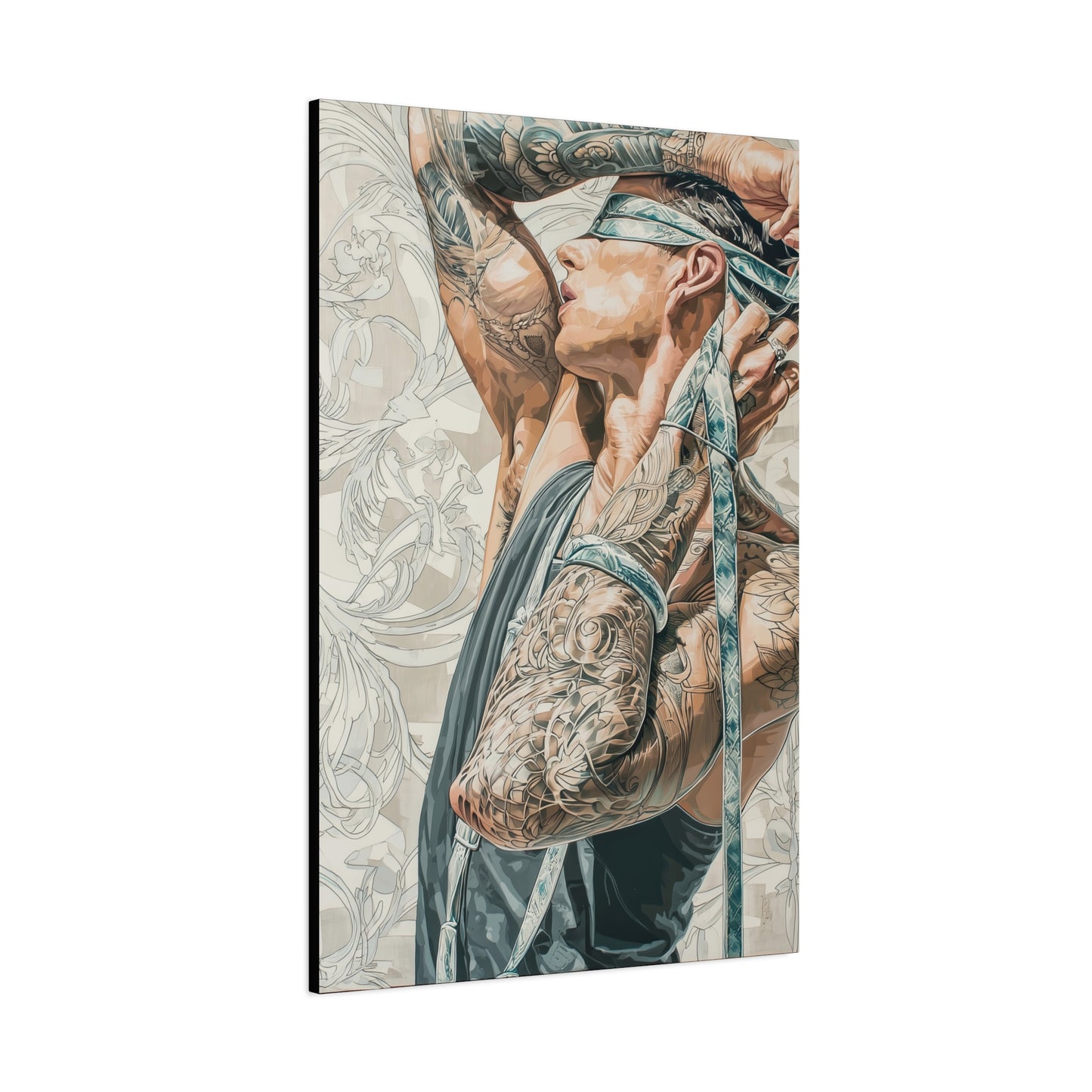 Gallery Wrapped Canvas, Ropes and Reverence Art Canvas, Erotic Shibari Art Canvas – Ronan