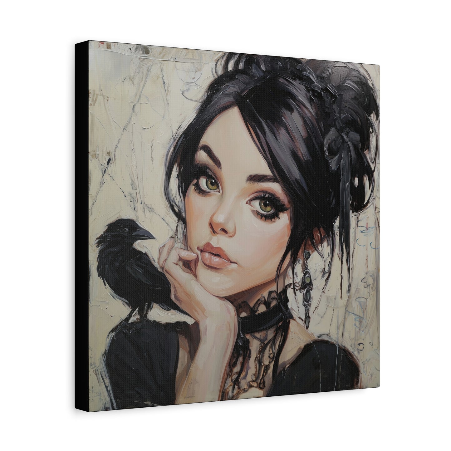 Gallery Wrapped Canvas, Myth and Bones Gothic Art Canvas, Dark Muse Canvas - Verity