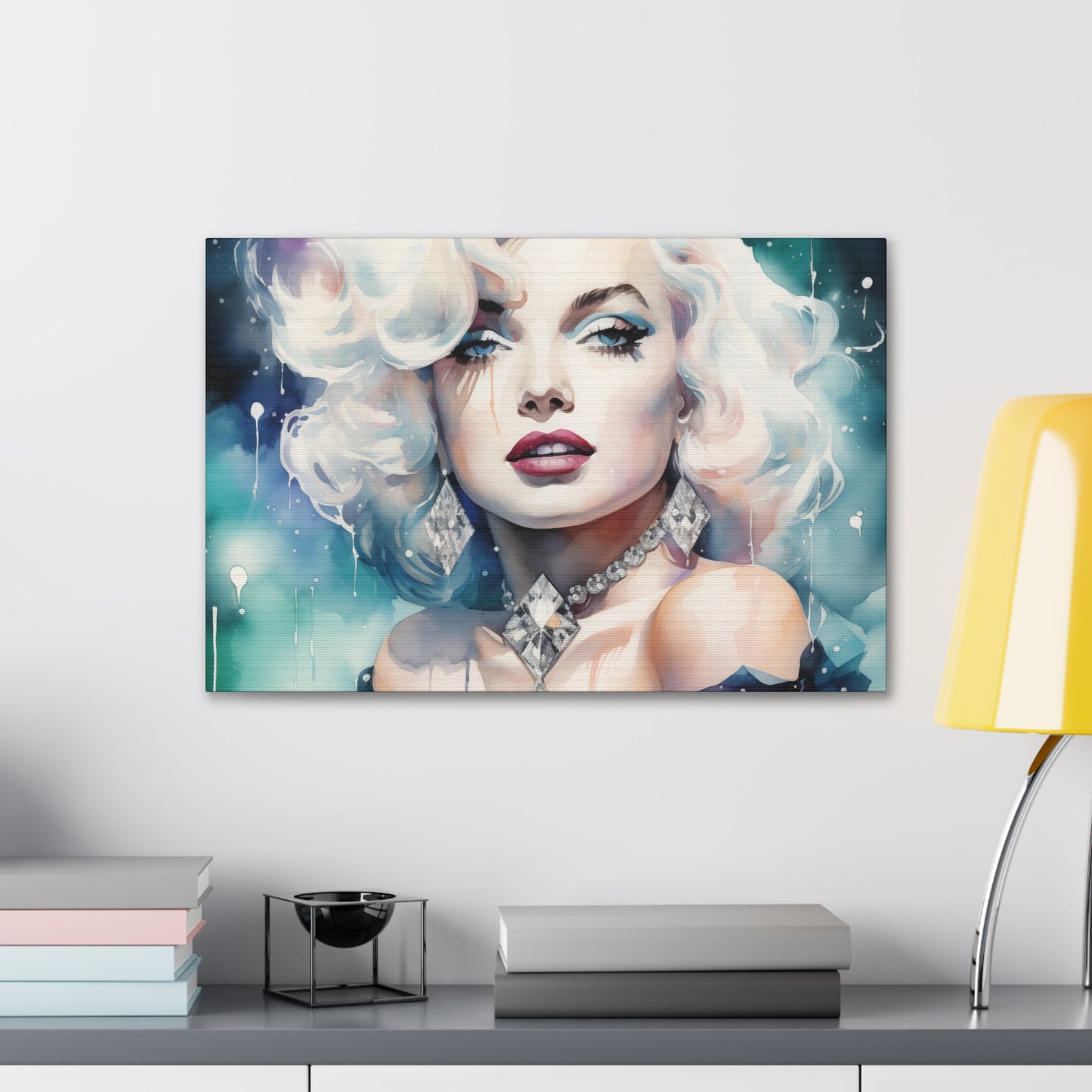 Canvas Wall Art, Gallery Wrapped Pop Art, Celebrity Wall Art – Marilyn Monroe - Diamonds