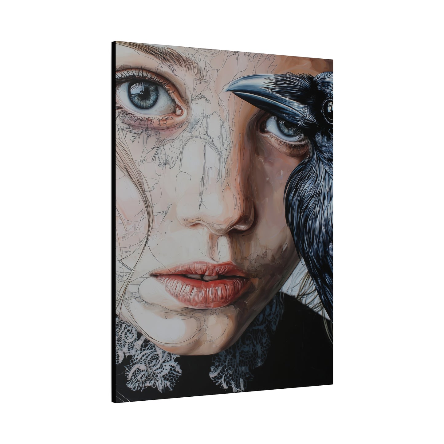 Gallery Wrapped Canvas, Myth and Bones Gothic Art Canvas, Dark Muse Canvas - Clio
