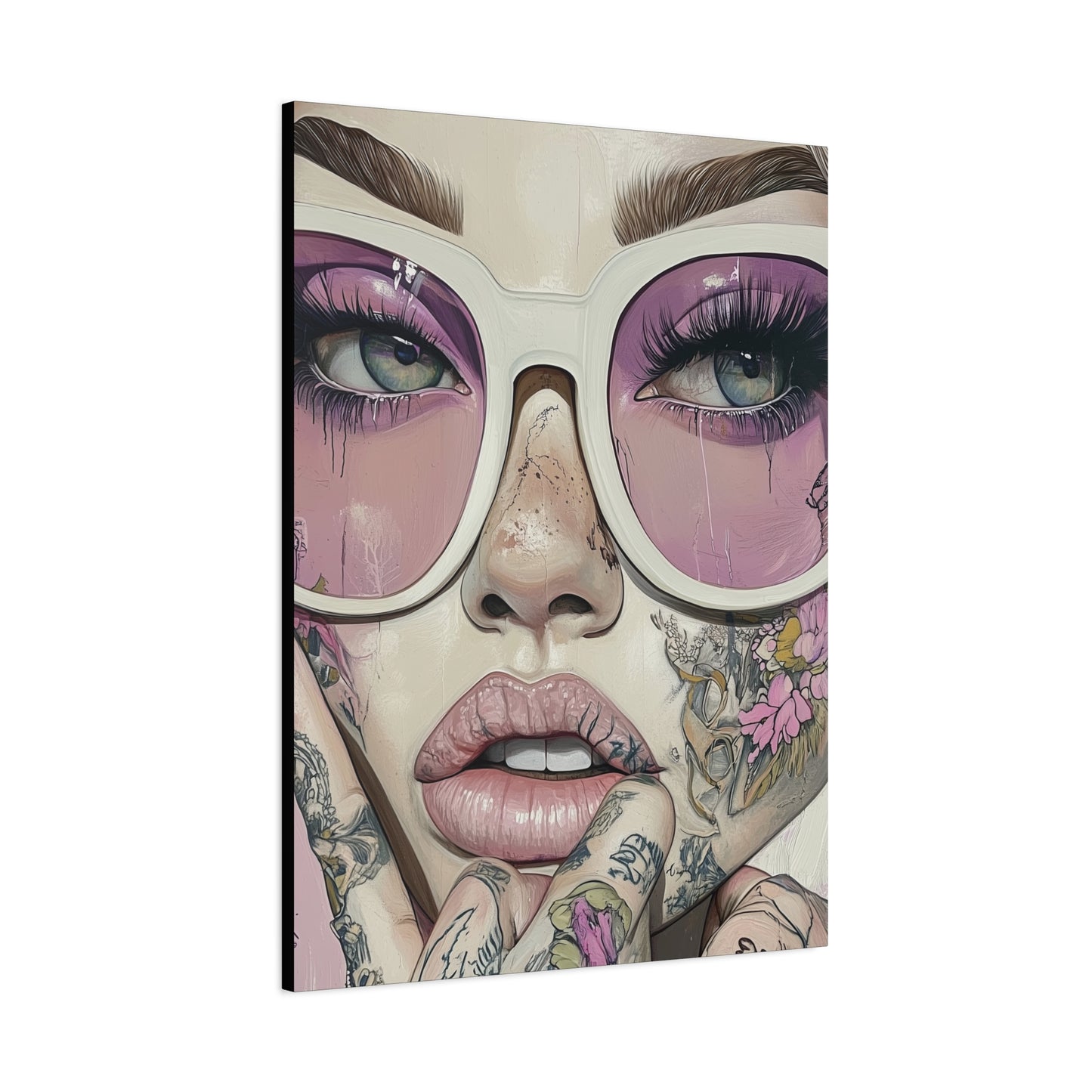 Canvas Gallery Wrap, Ladies in Lenses Wall Art, Abstract Femme Girl Art - Heather
