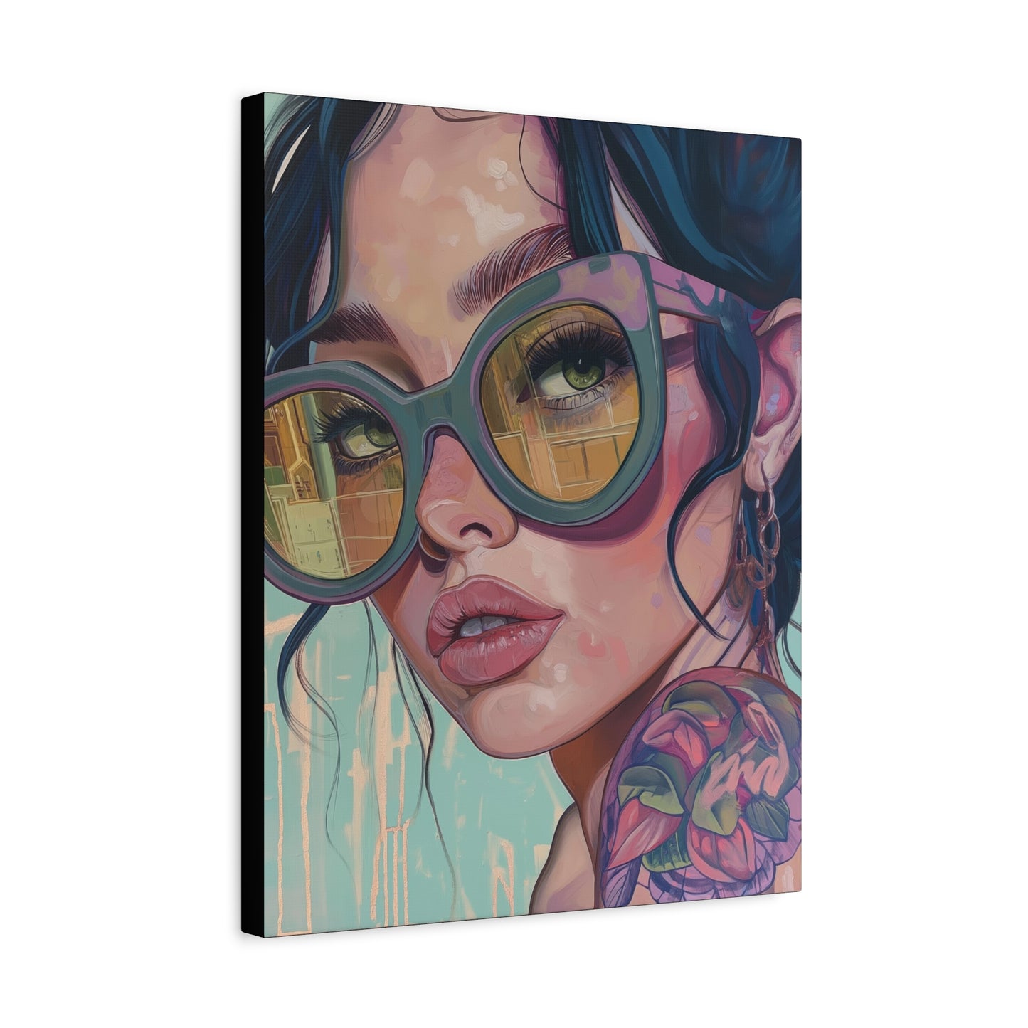 Canvas Gallery Wrap, Ladies in Lenses Wall Art, Abstract Femme Girl Art - Meg