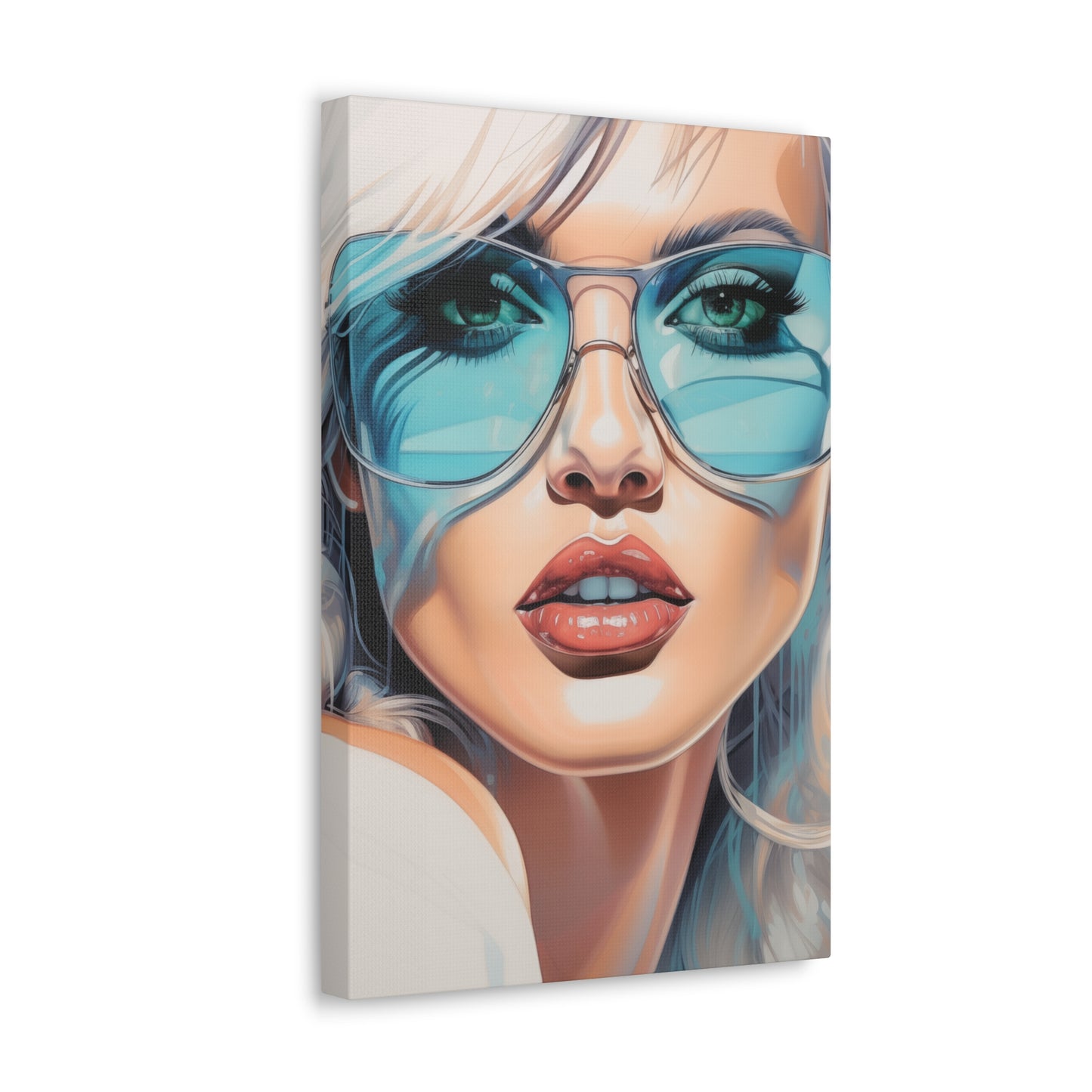 Canvas Gallery Wrapped High-Fashion Wall Art, Stylish Decor, Retro Femme Doll Pop Art – Nova