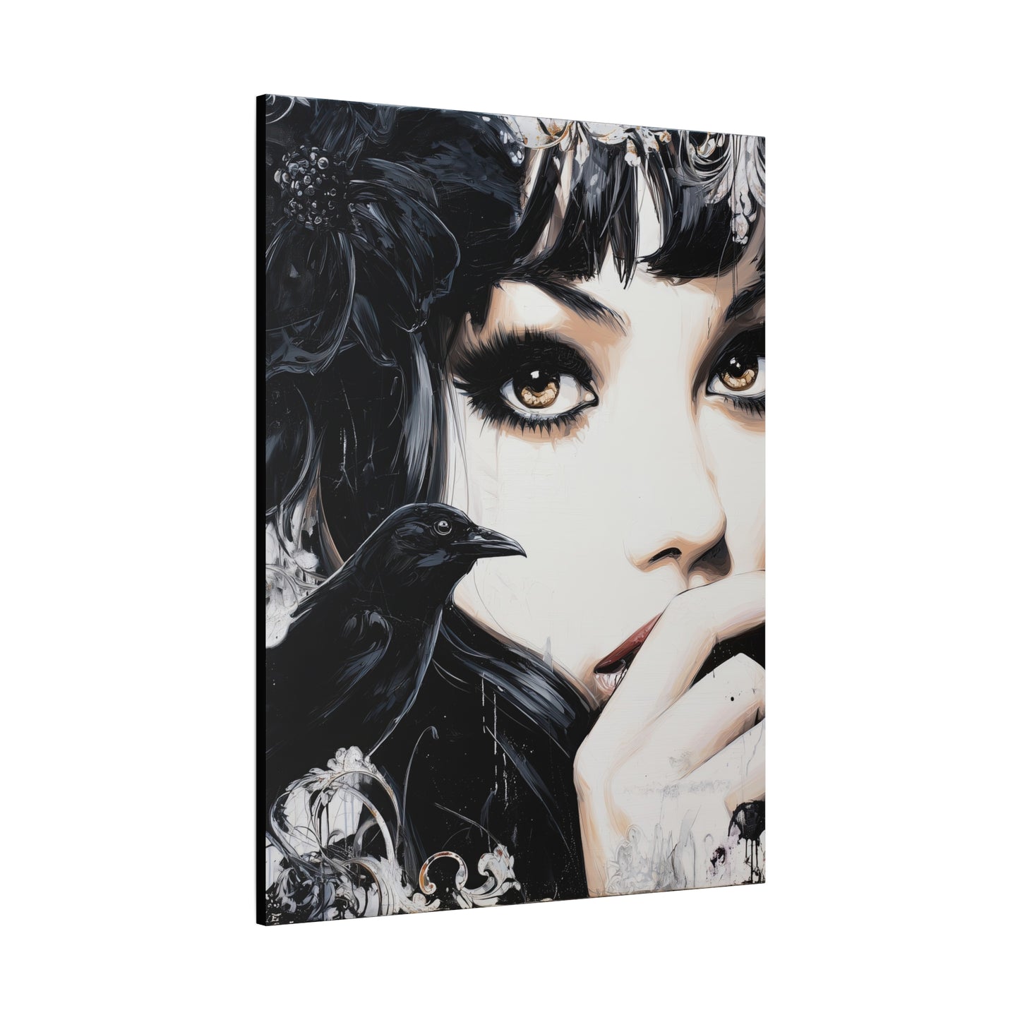 Gallery Wrapped Canvas, Myth and Bones Gothic Art Canvas, Dark Muse Canvas - Sable