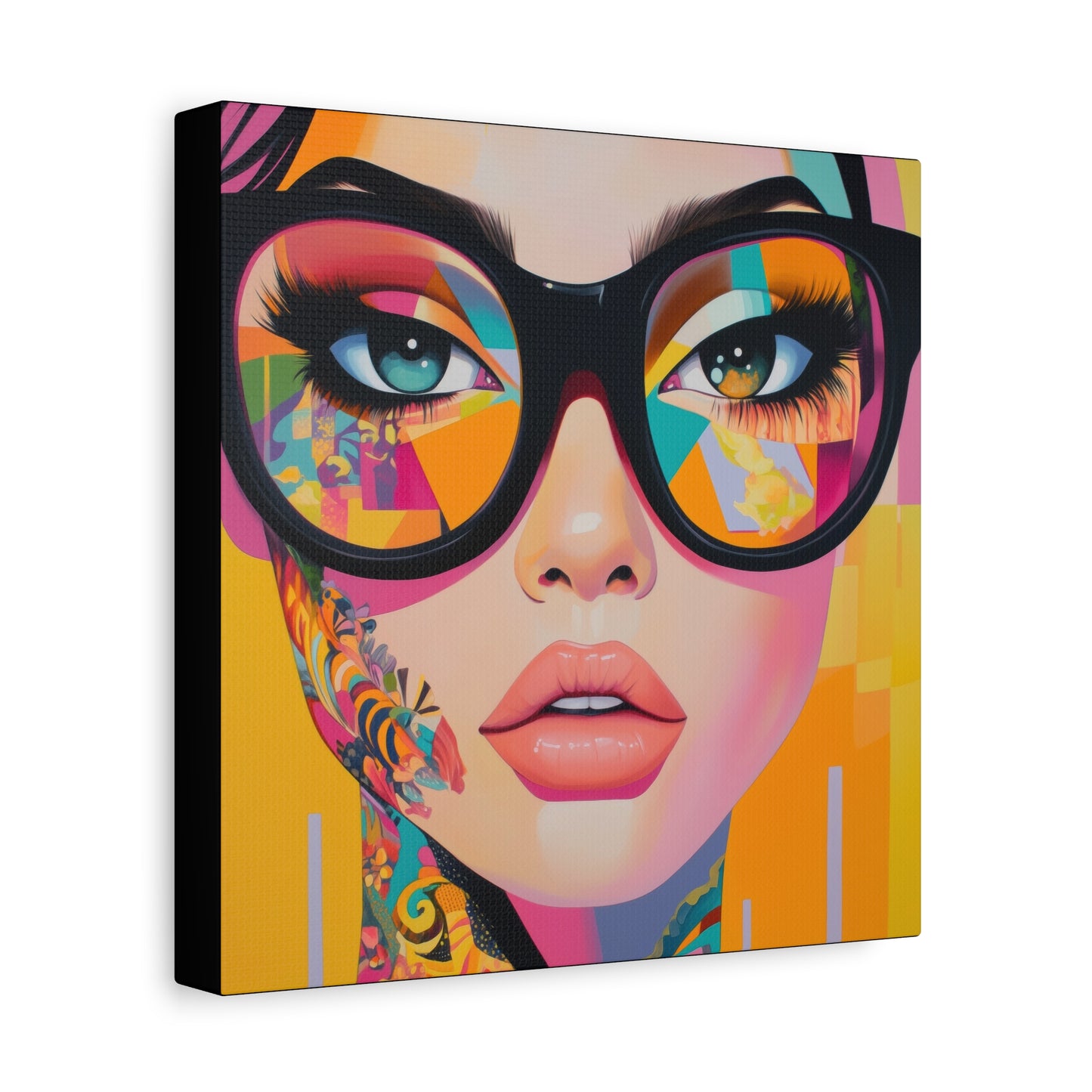 Canvas Gallery Wrap, Ladies in Lenses Wall Art, Abstract Femme Girl Art - Sabrina