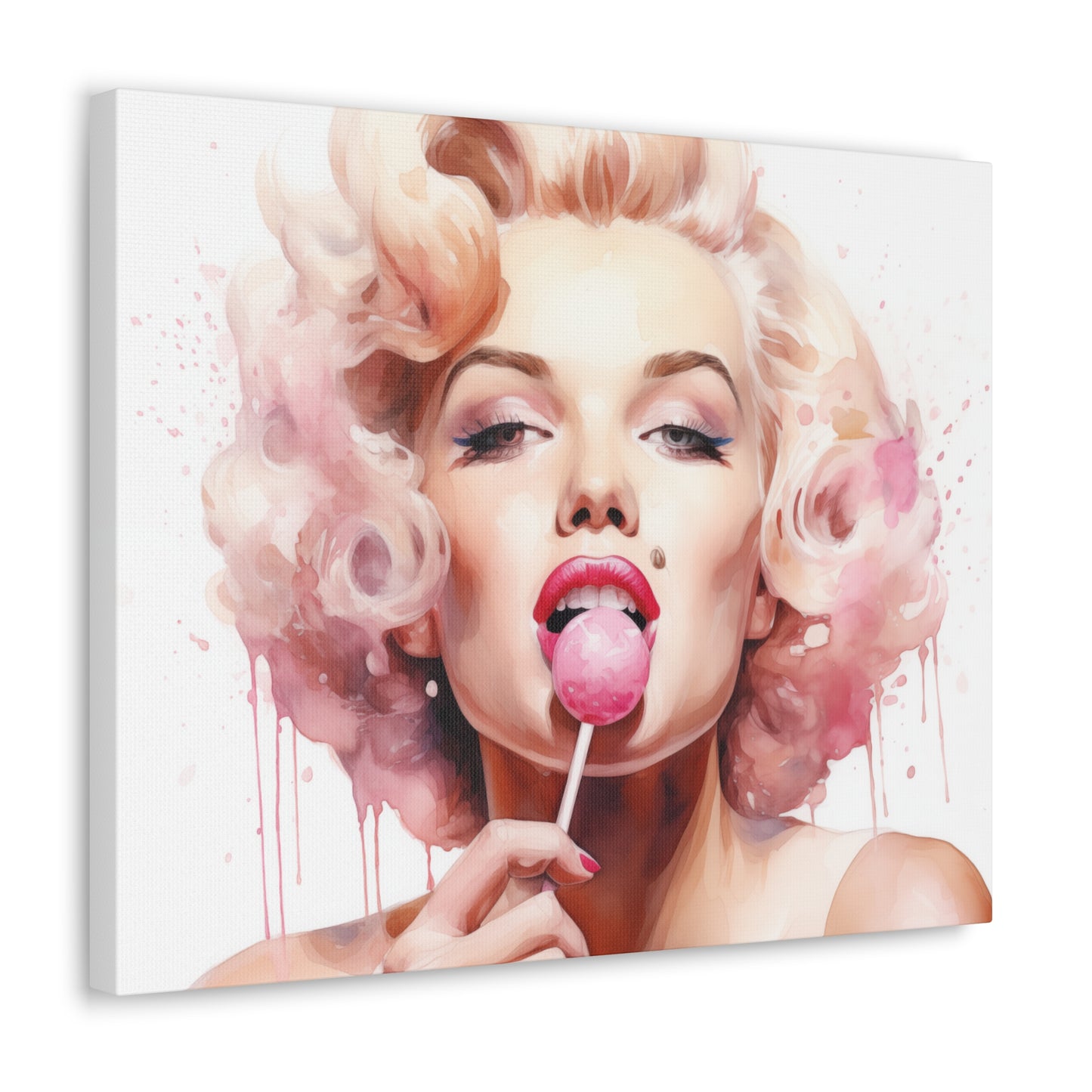 Canvas Wall Art, Gallery Wrapped Pop Art, Celebrity Wall Art – Marilyn Monroe - Lollipop