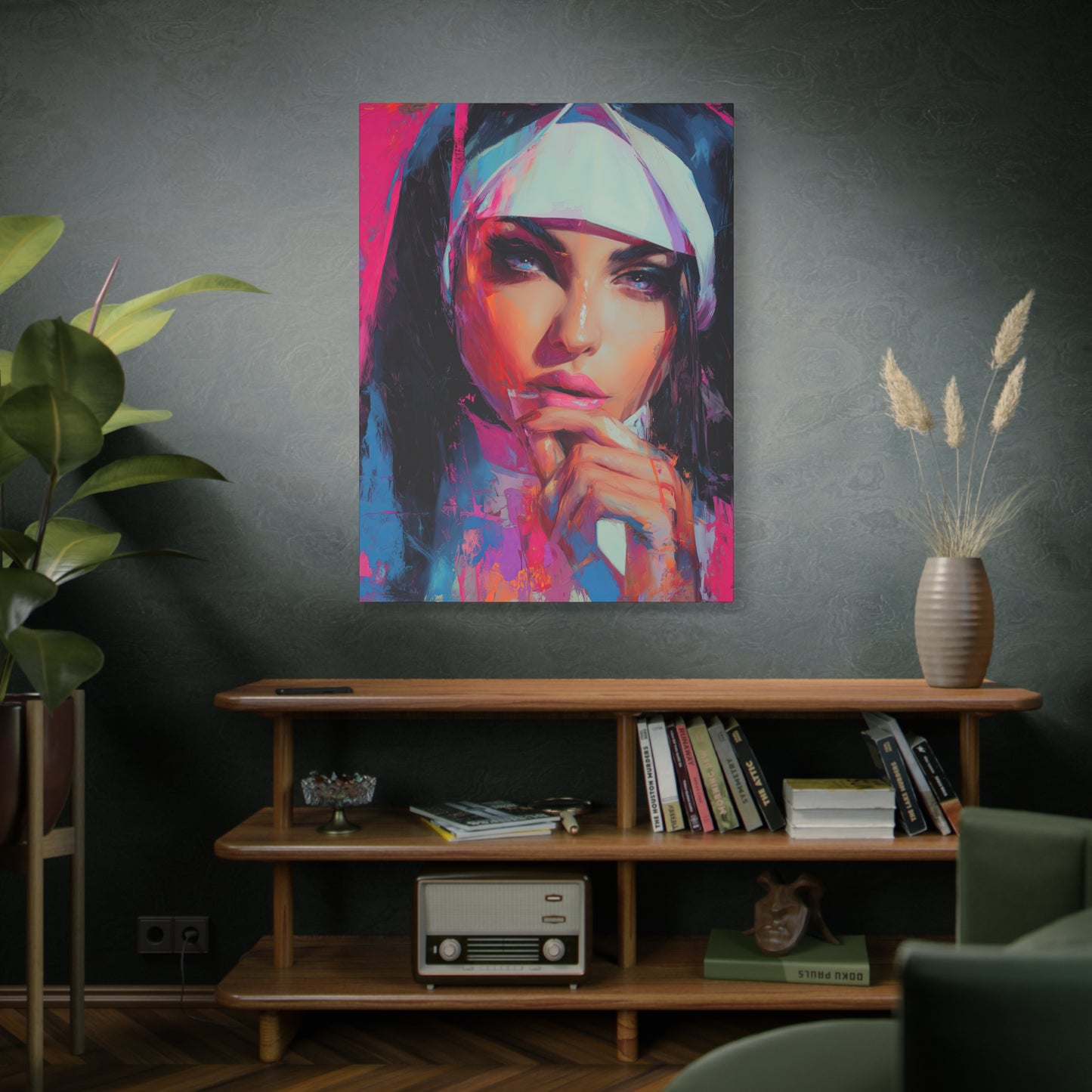 Gallery Wrapped Canvas, Habits and Heresy Art Canvas, Naughty Nuns Art Canvas – Sister Lucienne