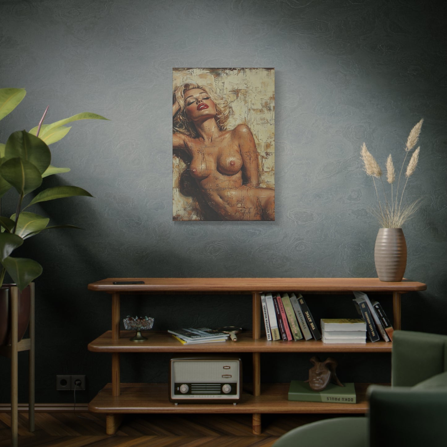 Gallery Wrapped Canvas, Guilt and Grit Adult Art Canvas, Erotic Pinup Art Canvas – Amelie