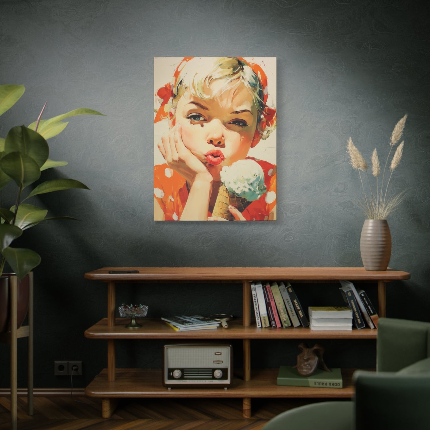 Gallery Wrapped Canvas, Sweet Summer Nostalgia, Sugar and Spice Art Canvas, Ice Cream Dreams Art – June