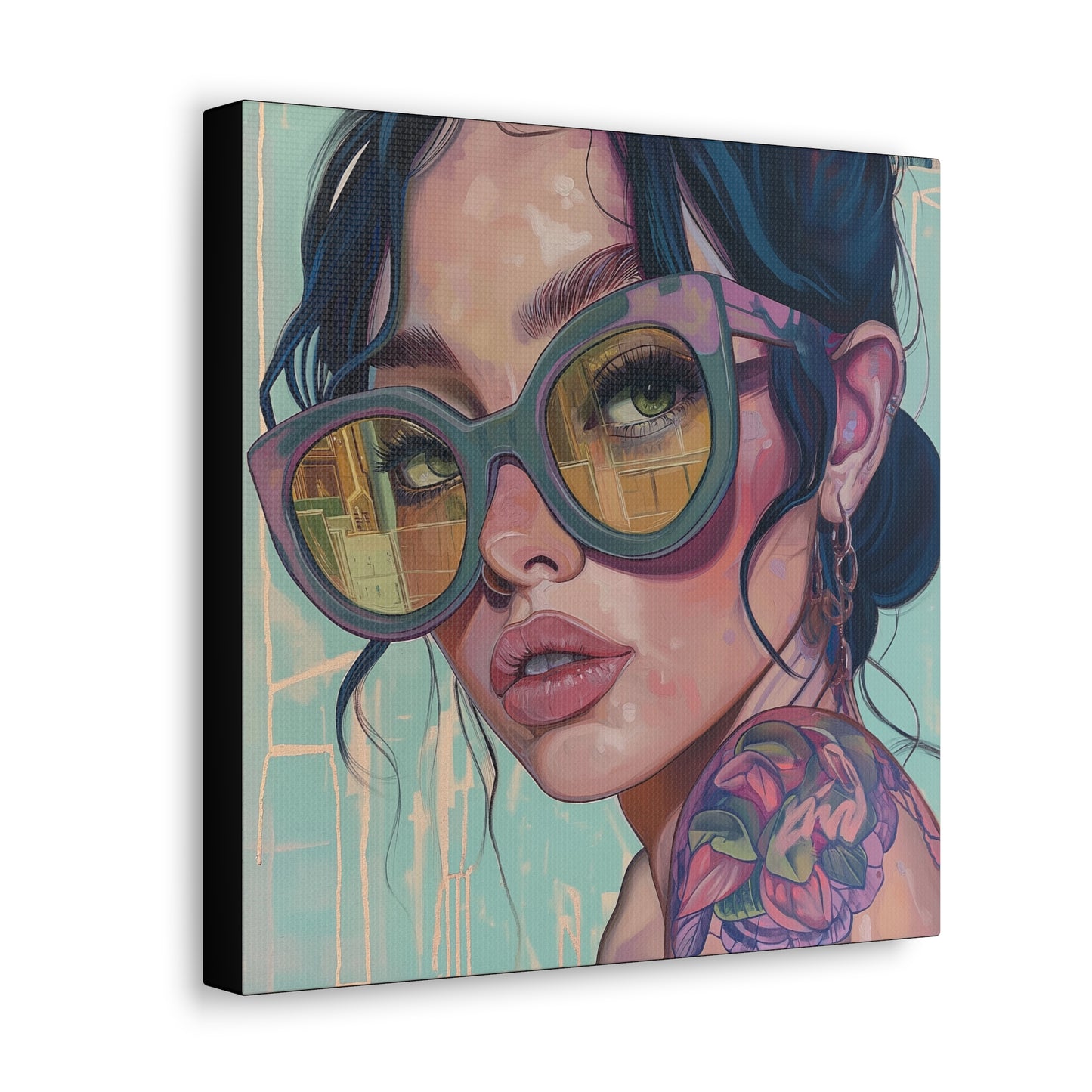 Canvas Gallery Wrap, Ladies in Lenses Wall Art, Abstract Femme Girl Art - Meg